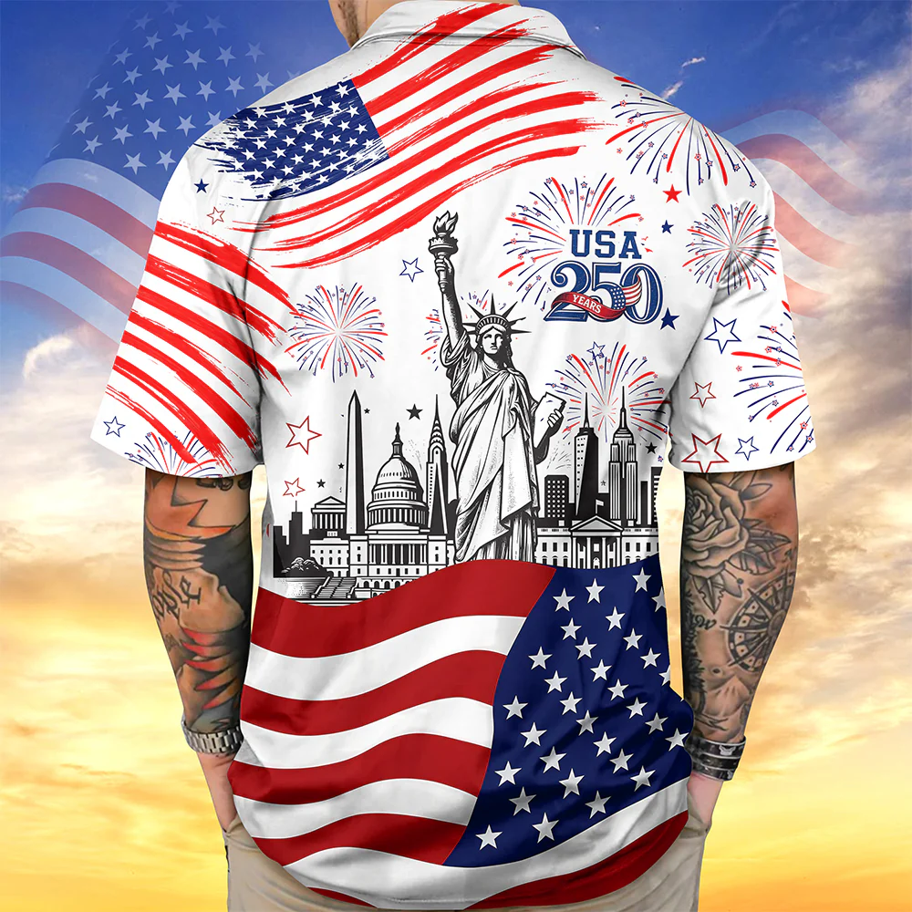 Personalized Statue of Liberty - USA 250th Anniversary Patriotic Hawaii Shirt HA75 921622 - Image 3