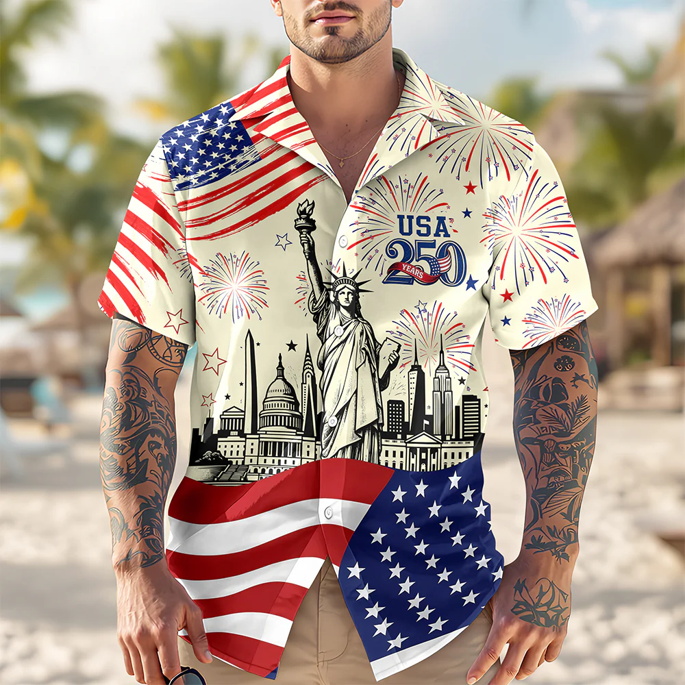 Personalized Statue of Liberty - USA 250th Anniversary Patriotic Hawaii Shirt HA75 921622 - Image 4