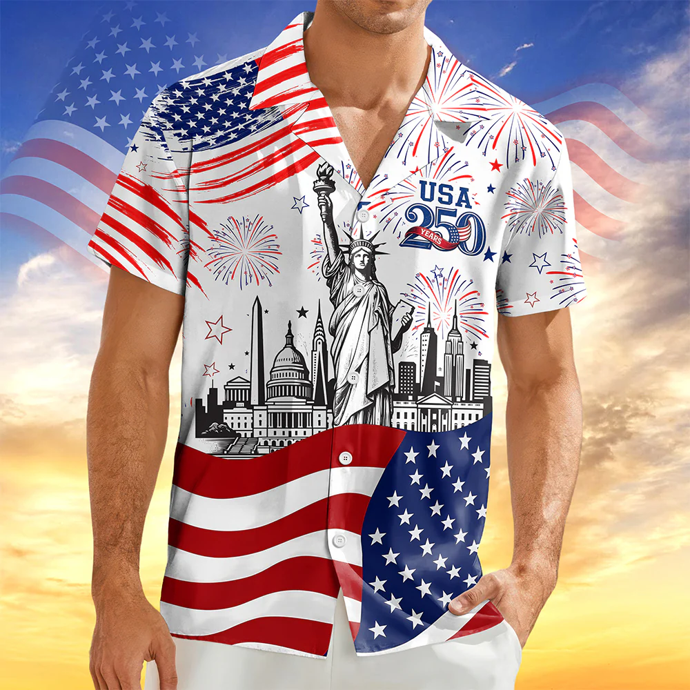 Personalized Statue of Liberty - USA 250th Anniversary Patriotic Hawaii Shirt HA75 921622 - Image 5