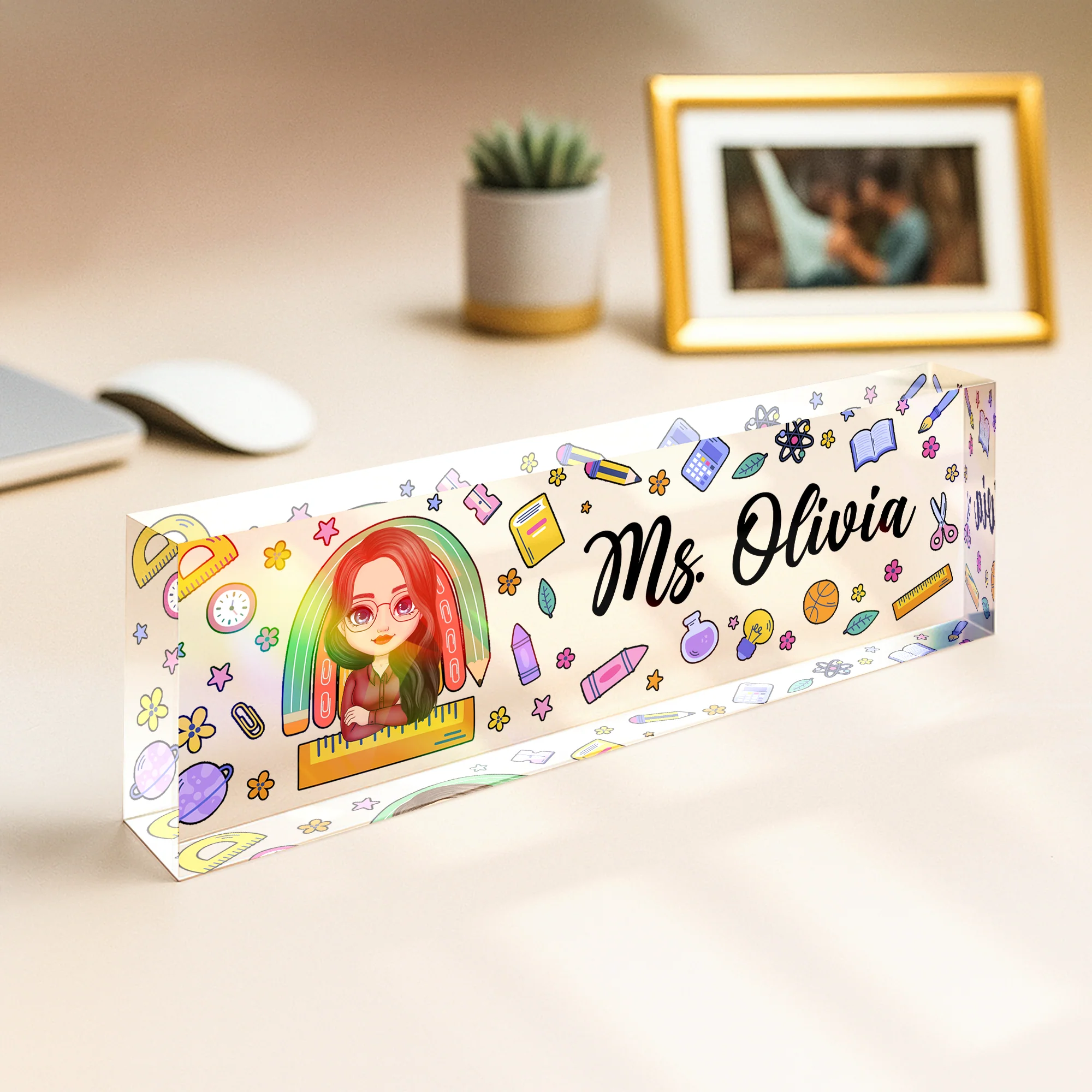 Personalized Teacher Acrylic Desk Name Plate Gift for Teacher HA75 892622 - Image 2