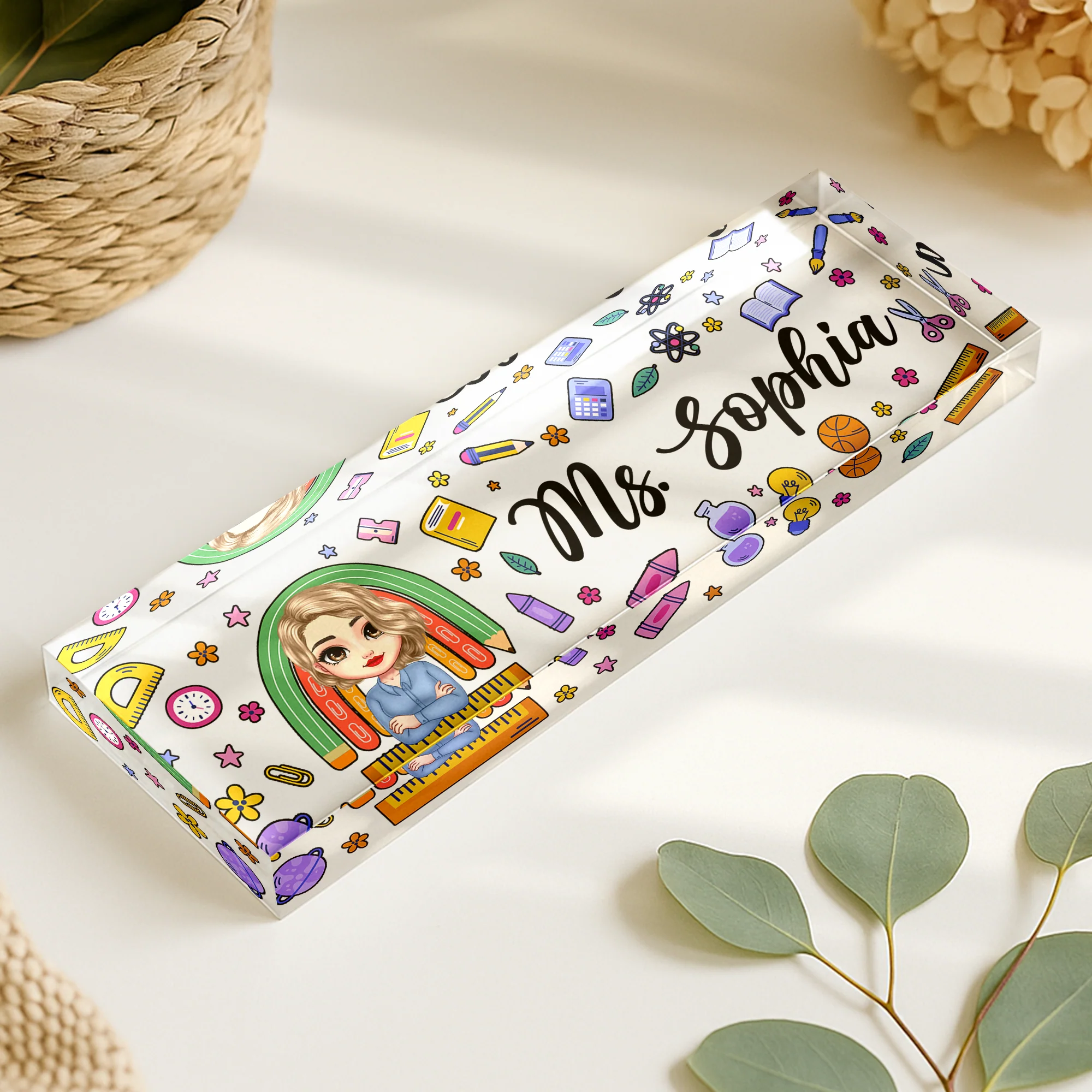 Personalized Teacher Acrylic Desk Name Plate Gift for Teacher HA75 892622 - Image 3
