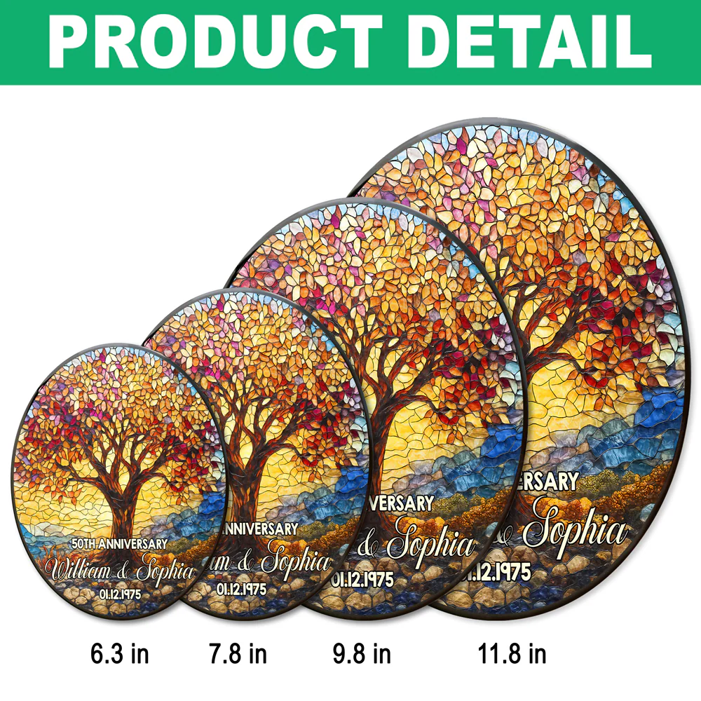 Personalized Tree of Life Stained Glass Suncatcher Anniversary Gift For Parents HA75 897106 - Image 7