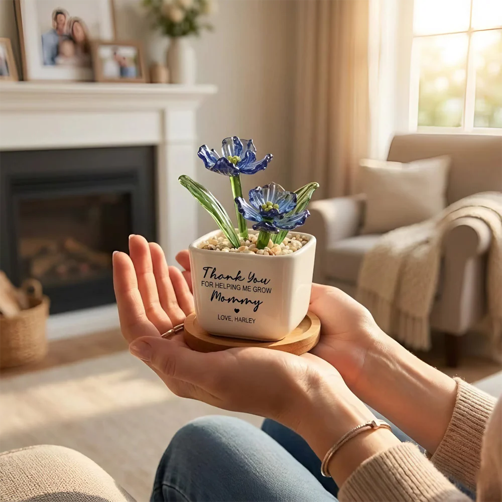 Personalized Tulip Glass Flower Pot - Unique Birthday Gift For Mother, Happy Mother's Day HA75 920800 - Image 2