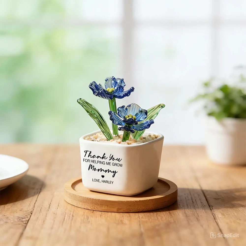 Personalized Tulip Glass Flower Pot - Unique Birthday Gift For Mother, Happy Mother's Day HA75 920800 - Image 5