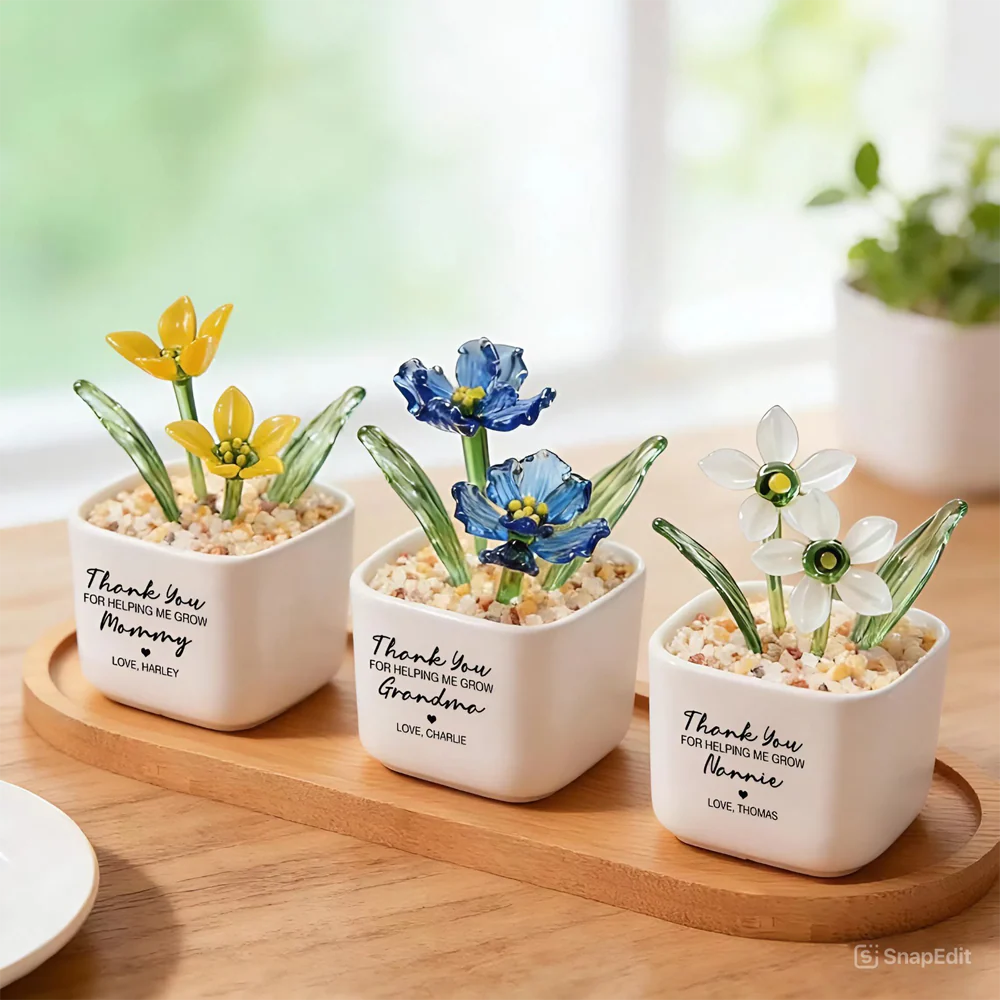Personalized Tulip Glass Flower Pot - Unique Birthday Gift For Mother, Happy Mother's Day HA75 920800 - Image 6