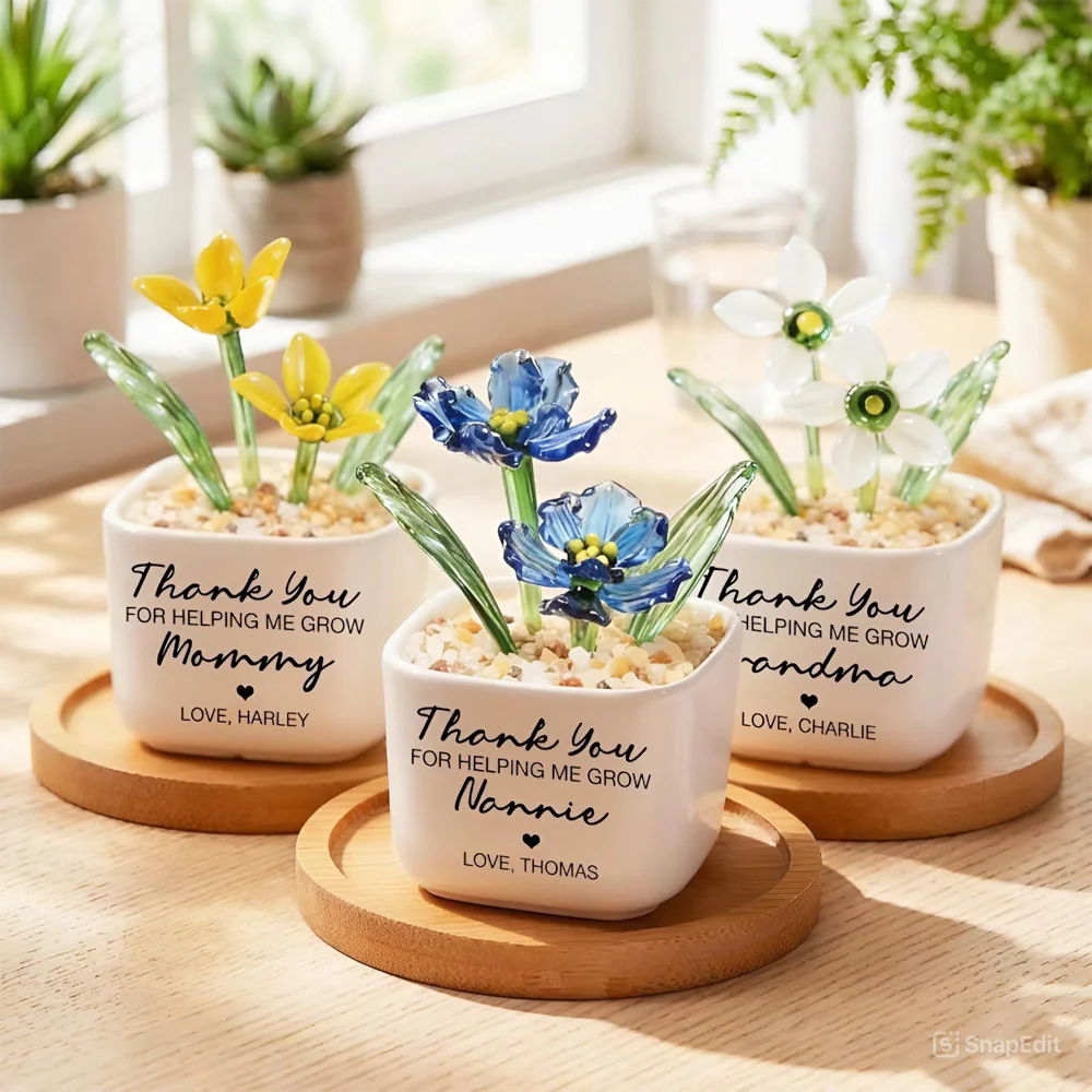 Personalized Tulip Glass Flower Pot - Unique Birthday Gift For Mother, Happy Mother's Day HA75 920800 - Image 7
