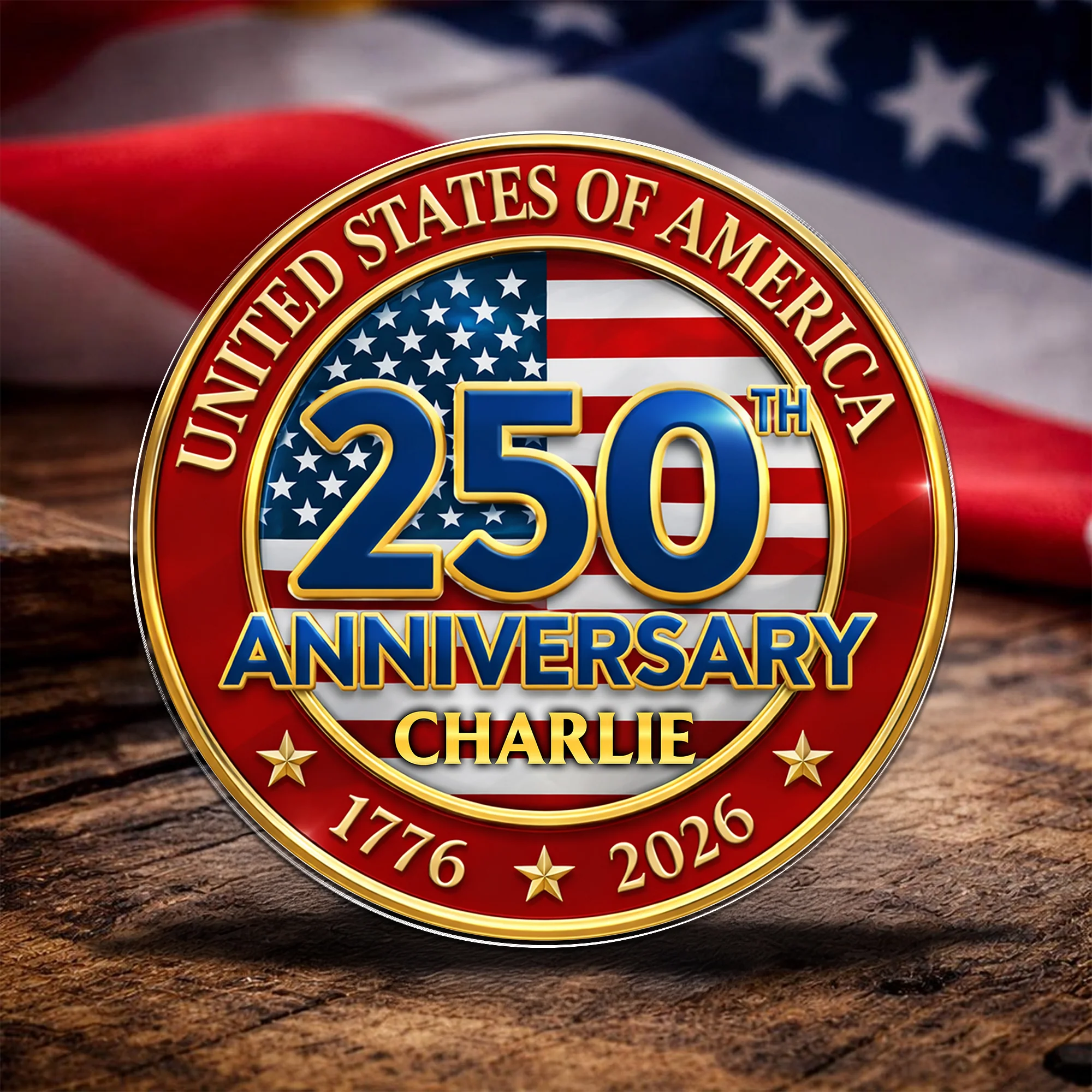 Personalized United States Of America Anniversary 1776-2026 Acrylic Pin HA75 920960 - Image 2
