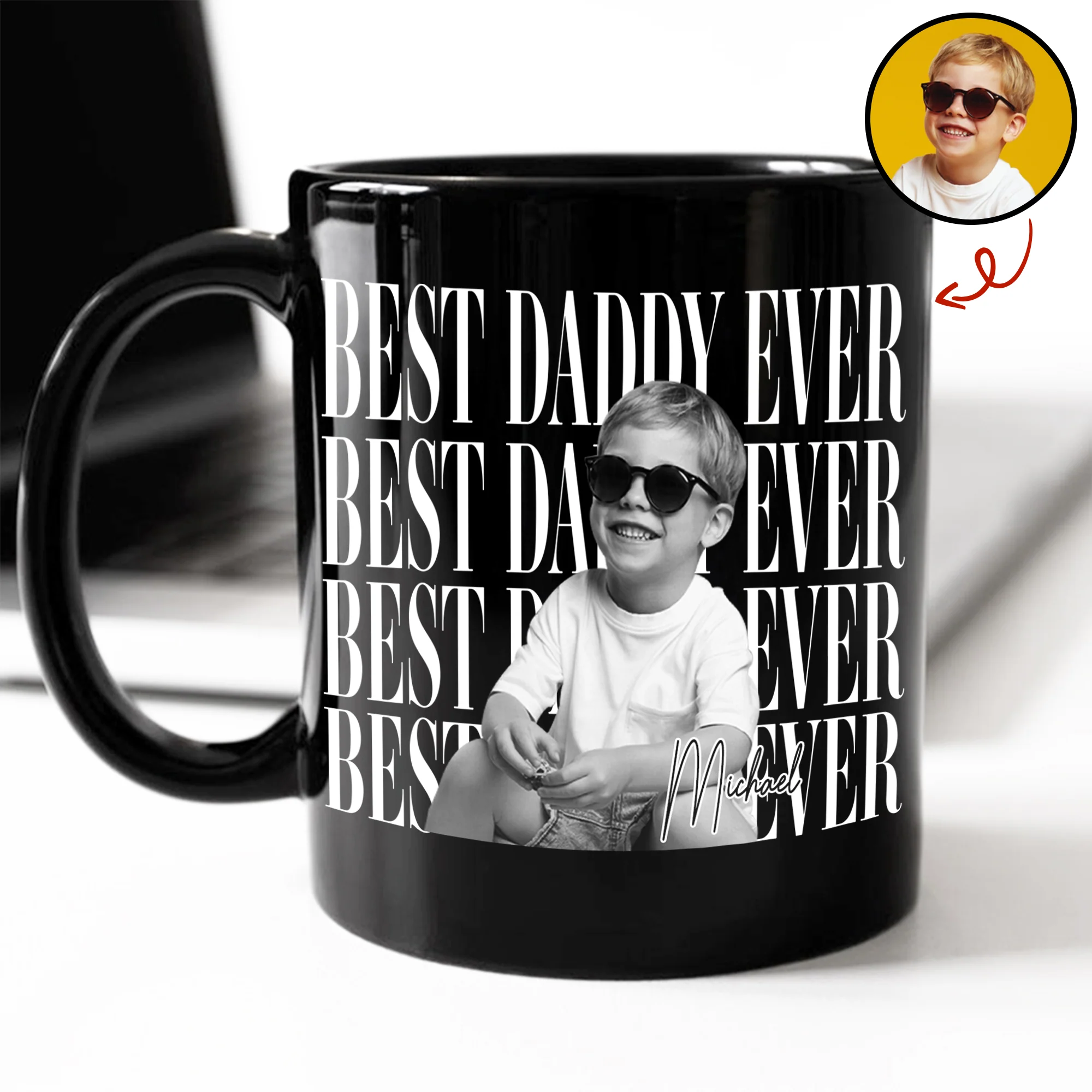 Personalized Vintage Photo Best Dad Mom Ever Black Mug Gift For Father's Day HA75 921432 - Image 4