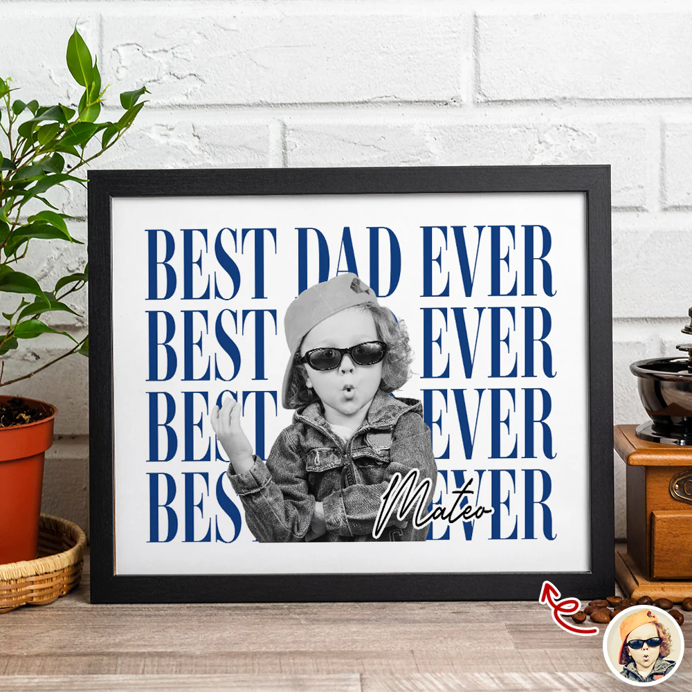 Personalized Vintage Photo Best Dad, Mom Ever Picture Frame HA75 921452 - Image 2