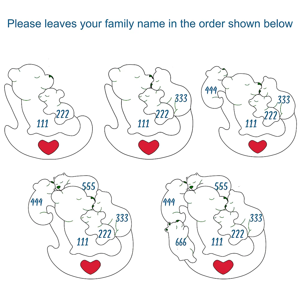 Personalized Wooden Mommy Rolling Bear Family Puzzle, Family Home Decor HA75 920738 - Image 3
