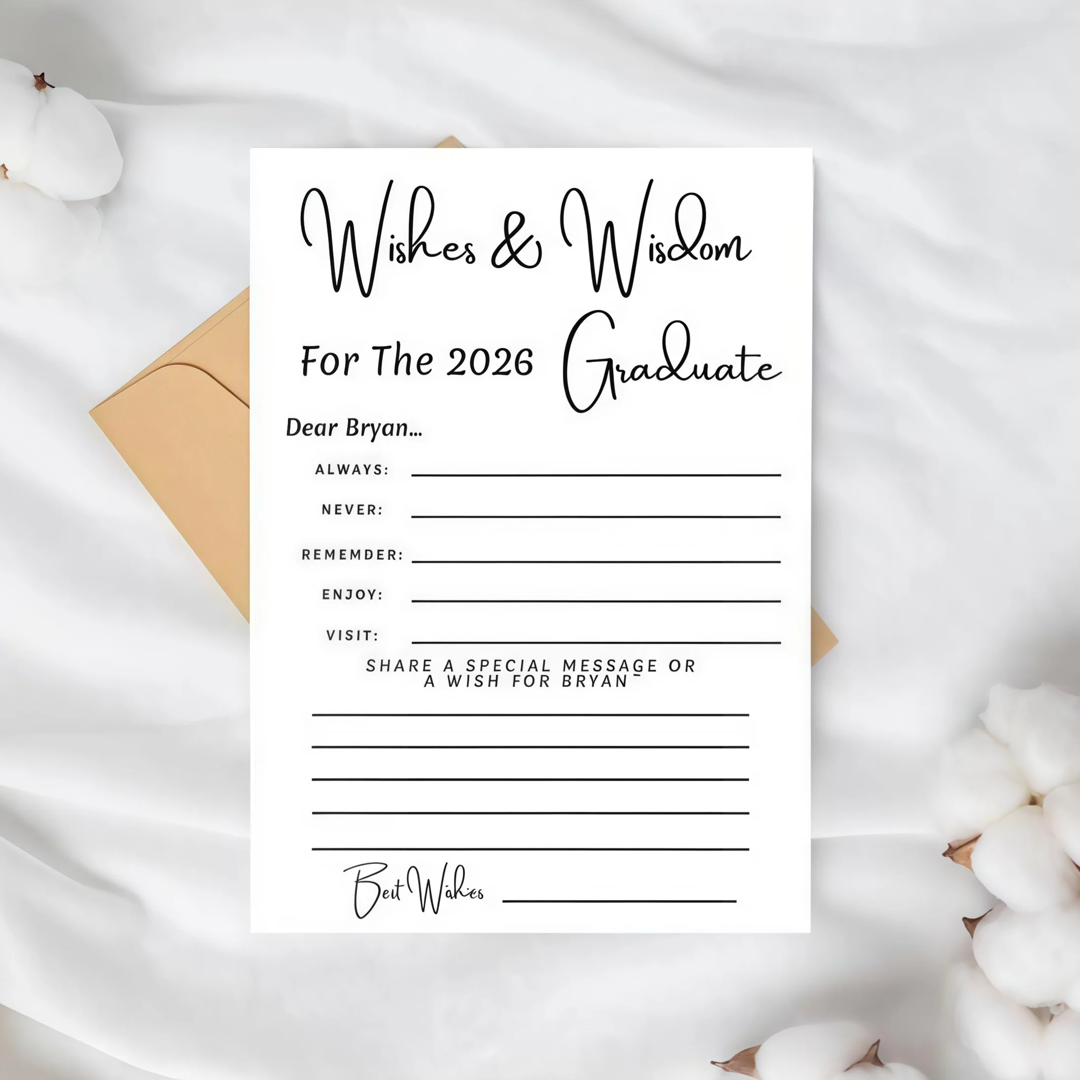 Set of 12 Graduation Wishes and Advice Card for Graduation Party - Graduation gift HA75 921240