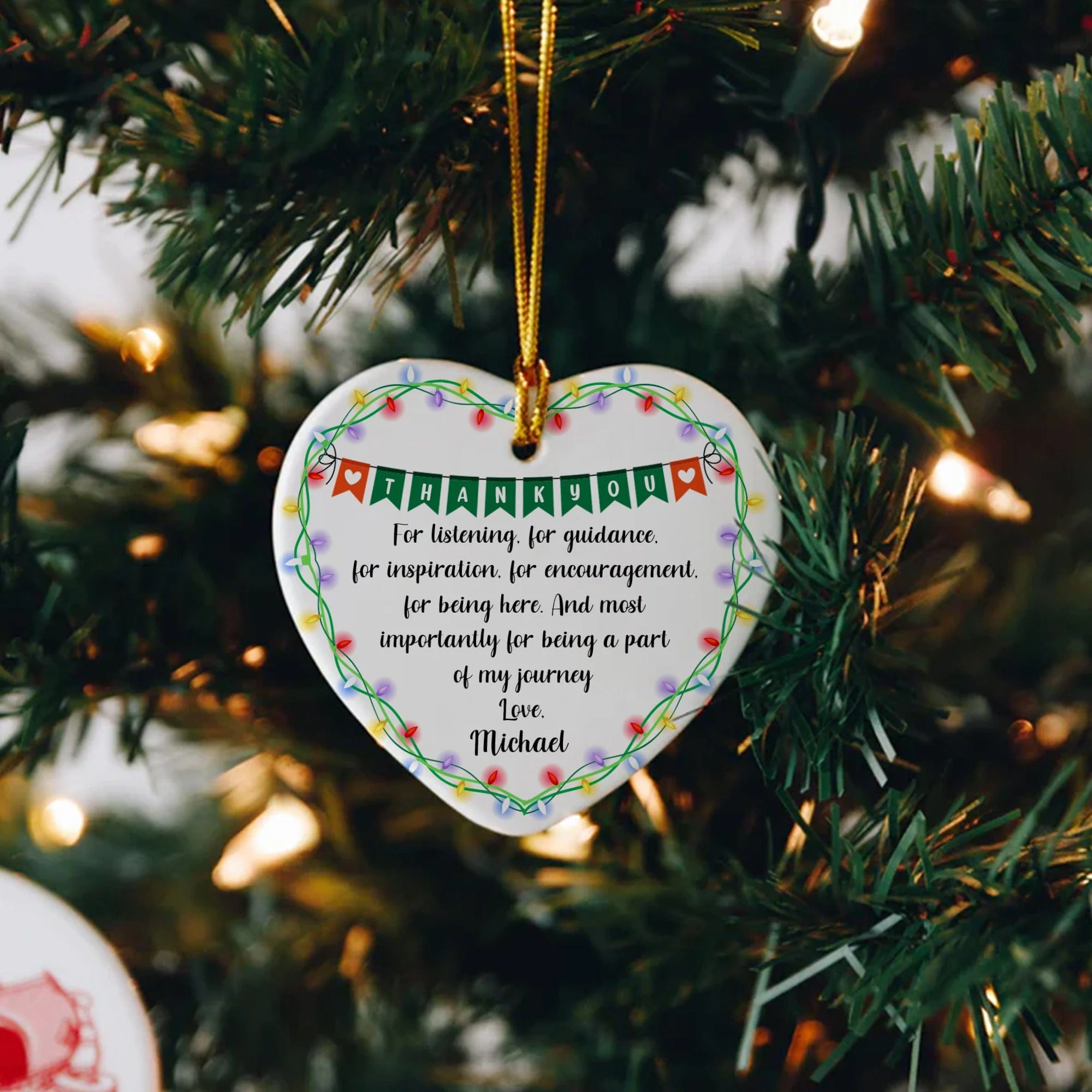 Thank You For Being A Part Of My Journey Heart Shaped Ceramic Ornament Personalized Gift HA75 891098 - Image 3
