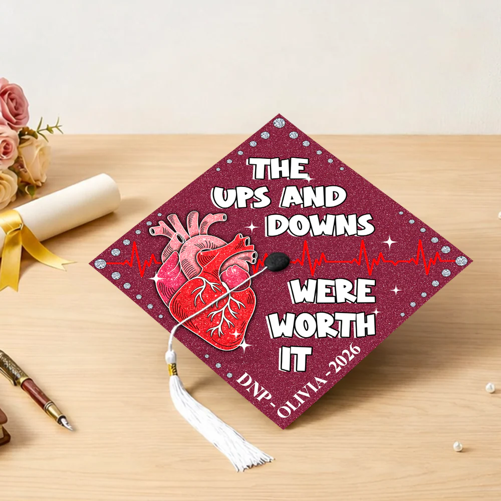 The Ups And Downs Were Worth It - 2026 Personalized Graduation Cap Topper HA75 920606 - Image 3