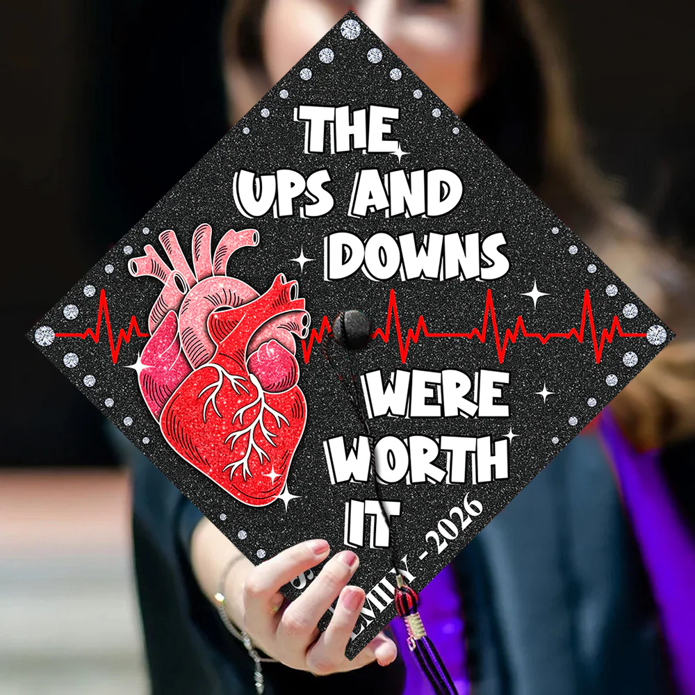 The Ups And Downs Were Worth It - 2026 Personalized Graduation Cap Topper HA75 920606 - Image 4