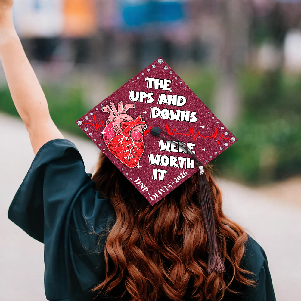 The Ups And Downs Were Worth It - 2026 Personalized Graduation Cap Topper HA75 920606 - Image 5