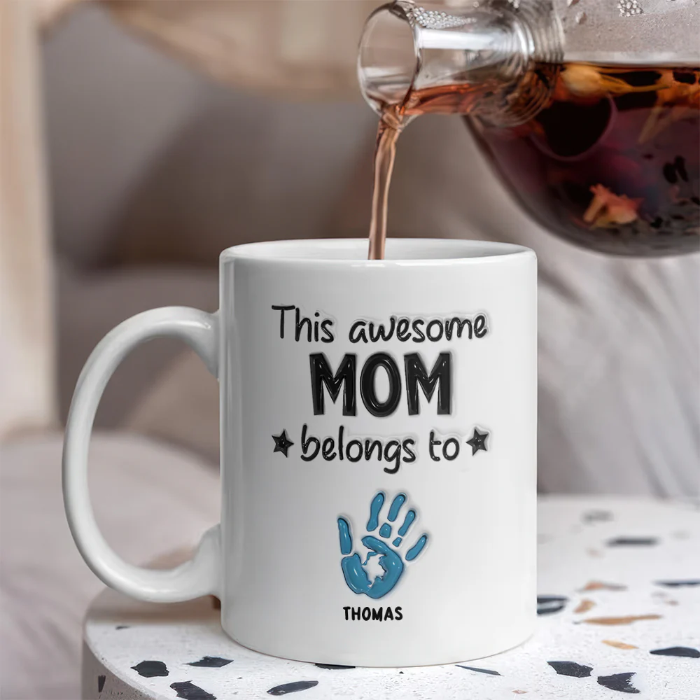 This Awesome Mom Belongs To 3D Inflated Mug Personalized Gift For Mother's Day HA75 892066 - Image 5
