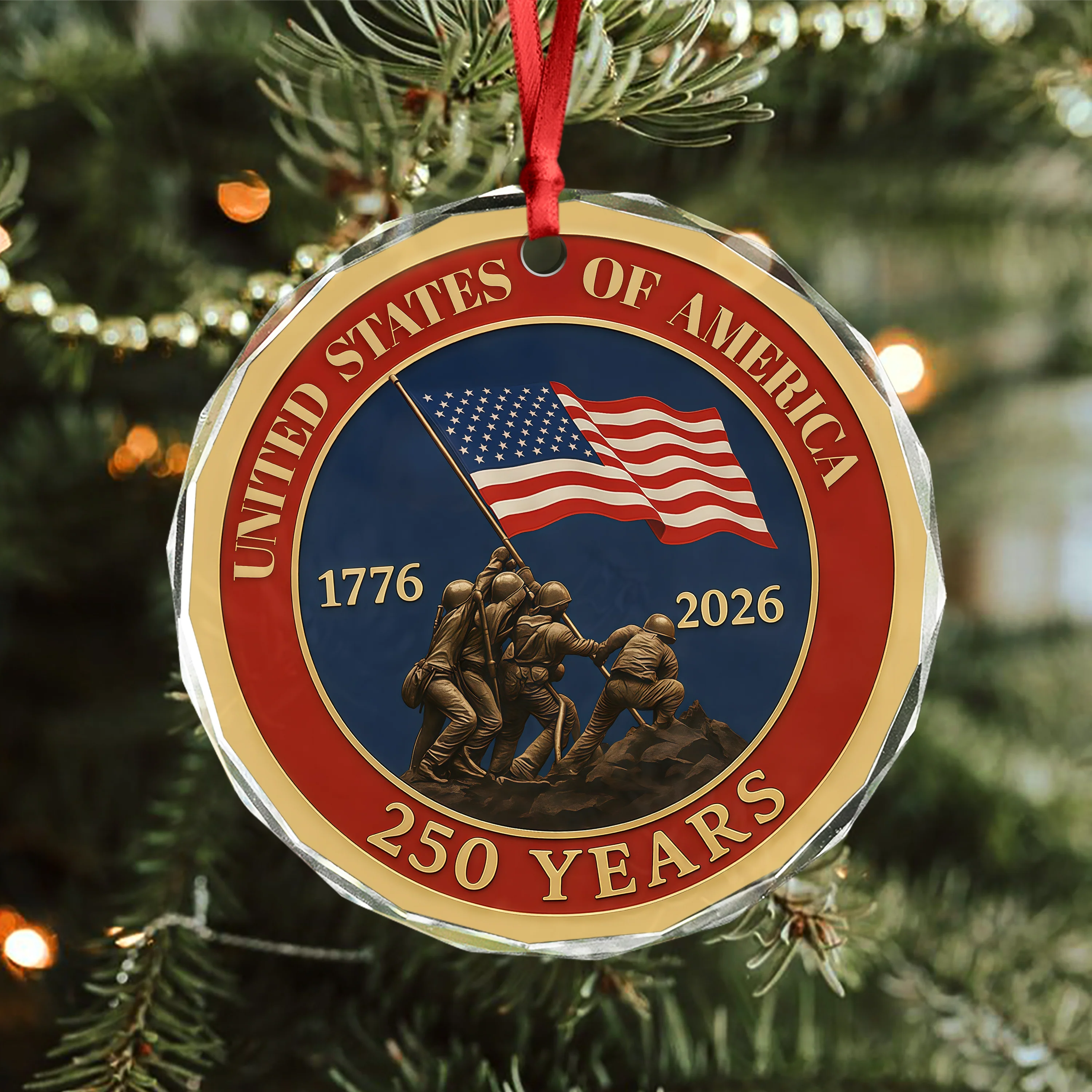 United States Of America 1776 - 2026 250 Years Glass Ornament HA75 898106 - Image 2