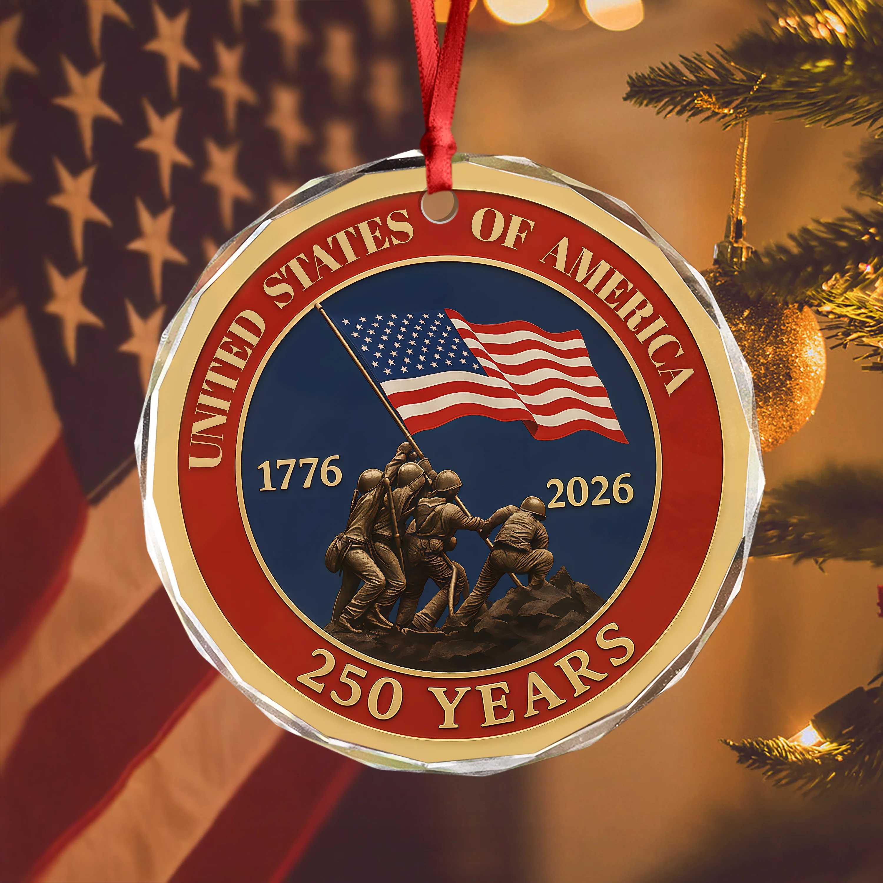 United States Of America 1776 - 2026 250 Years Glass Ornament HA75 898106 - Image 3