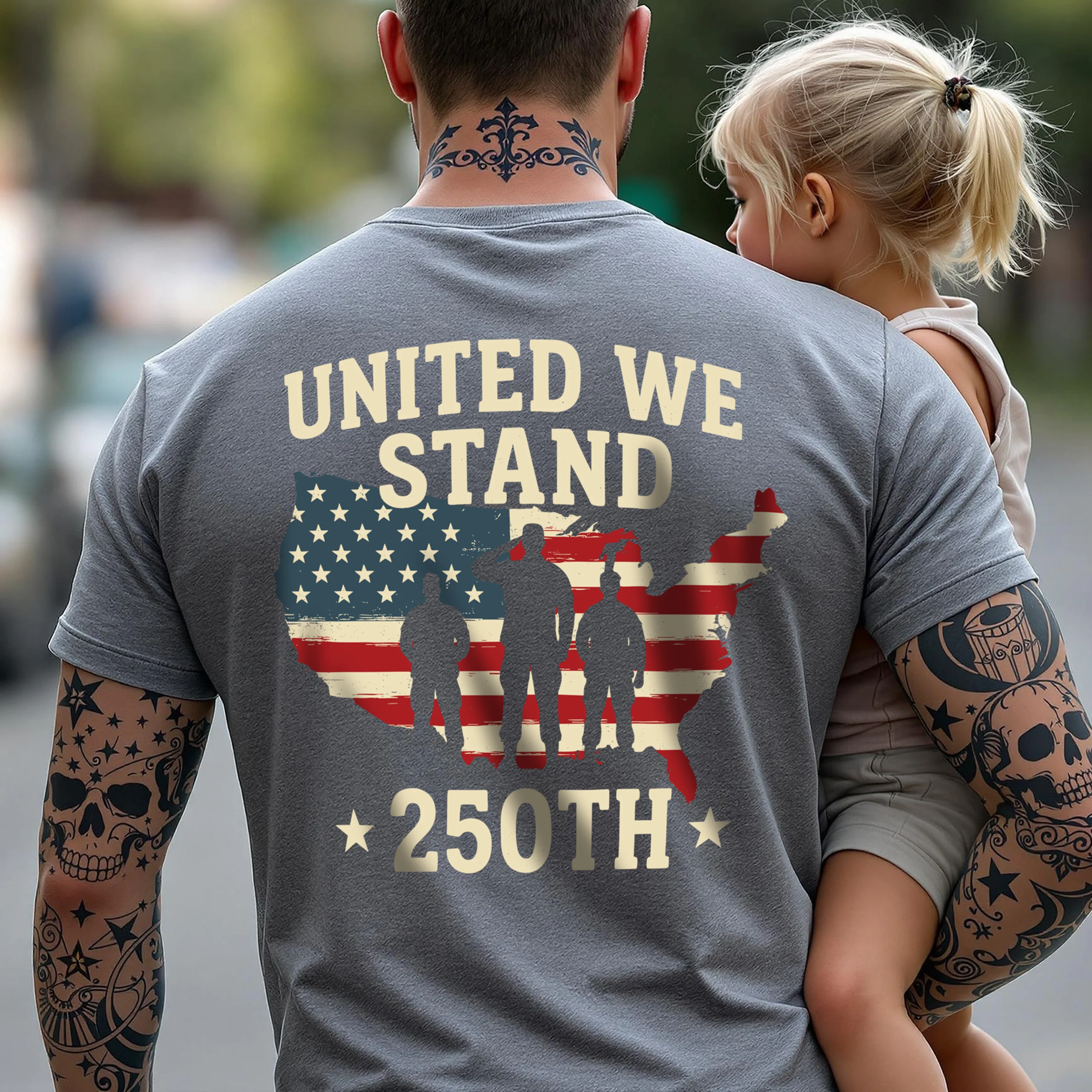 United We Stand 250th Anniversary USA Veteran Back Side Dark Shirt HA75 897304 - Image 10