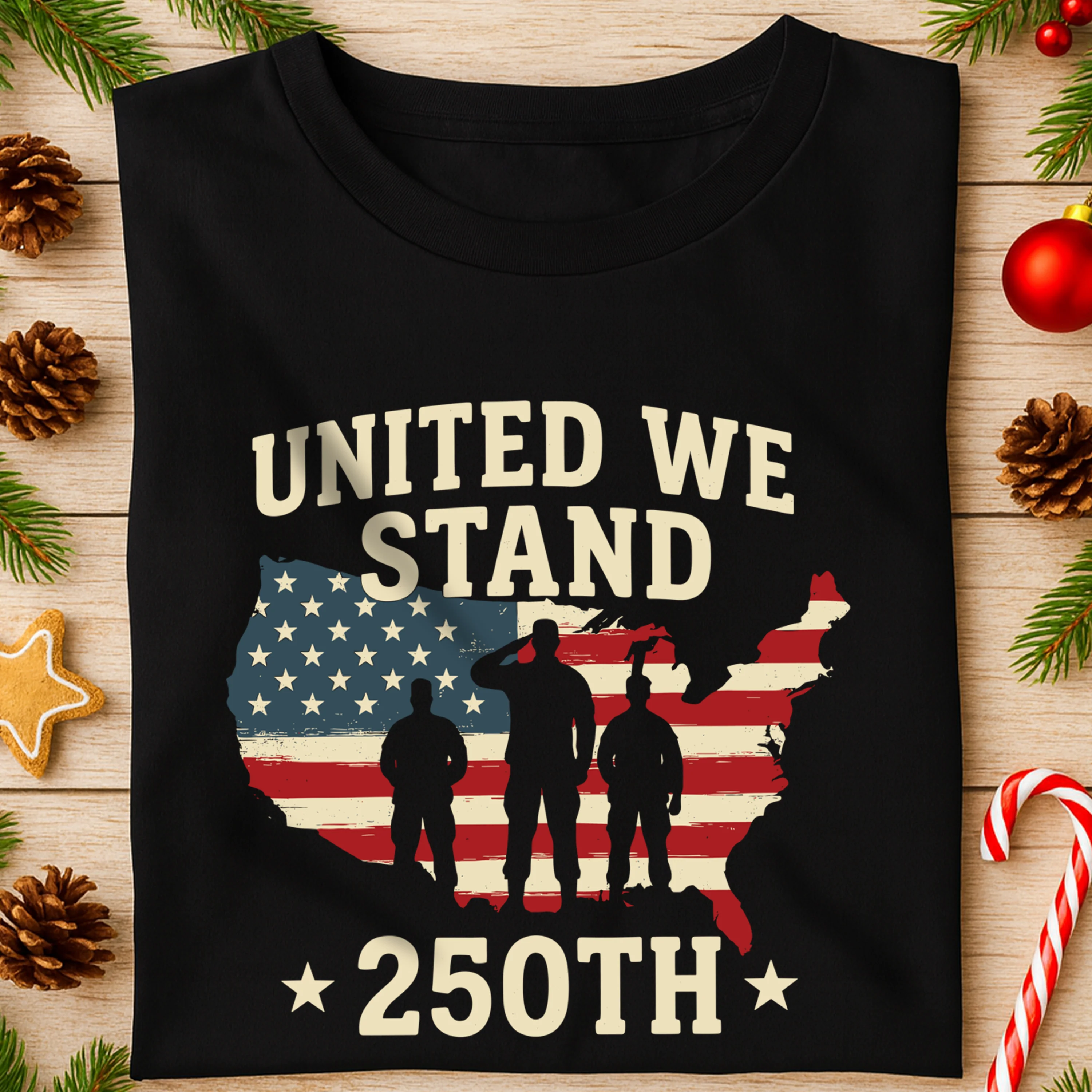 United We Stand 250th Anniversary USA Veteran Dark Shirt HA75 897302 - Image 7