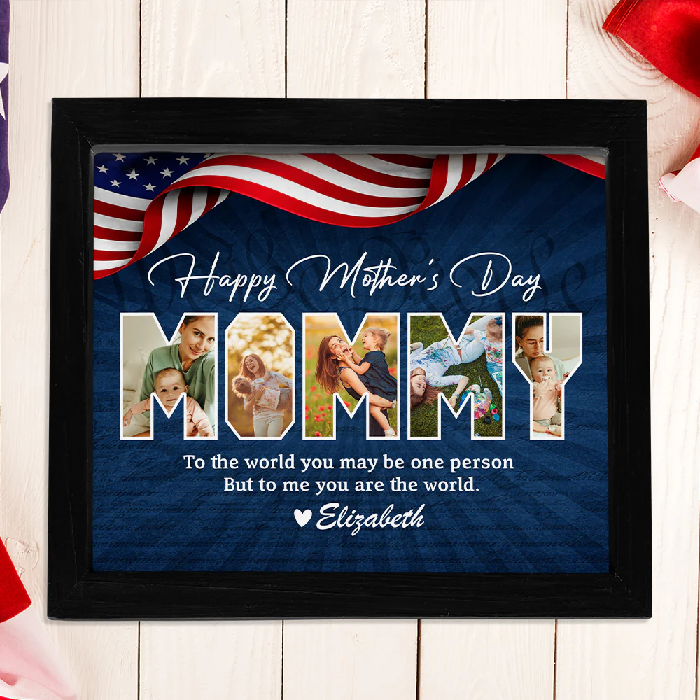 Upload Photo Happy Mother's Day US Flag Picture Frame HA75 898978