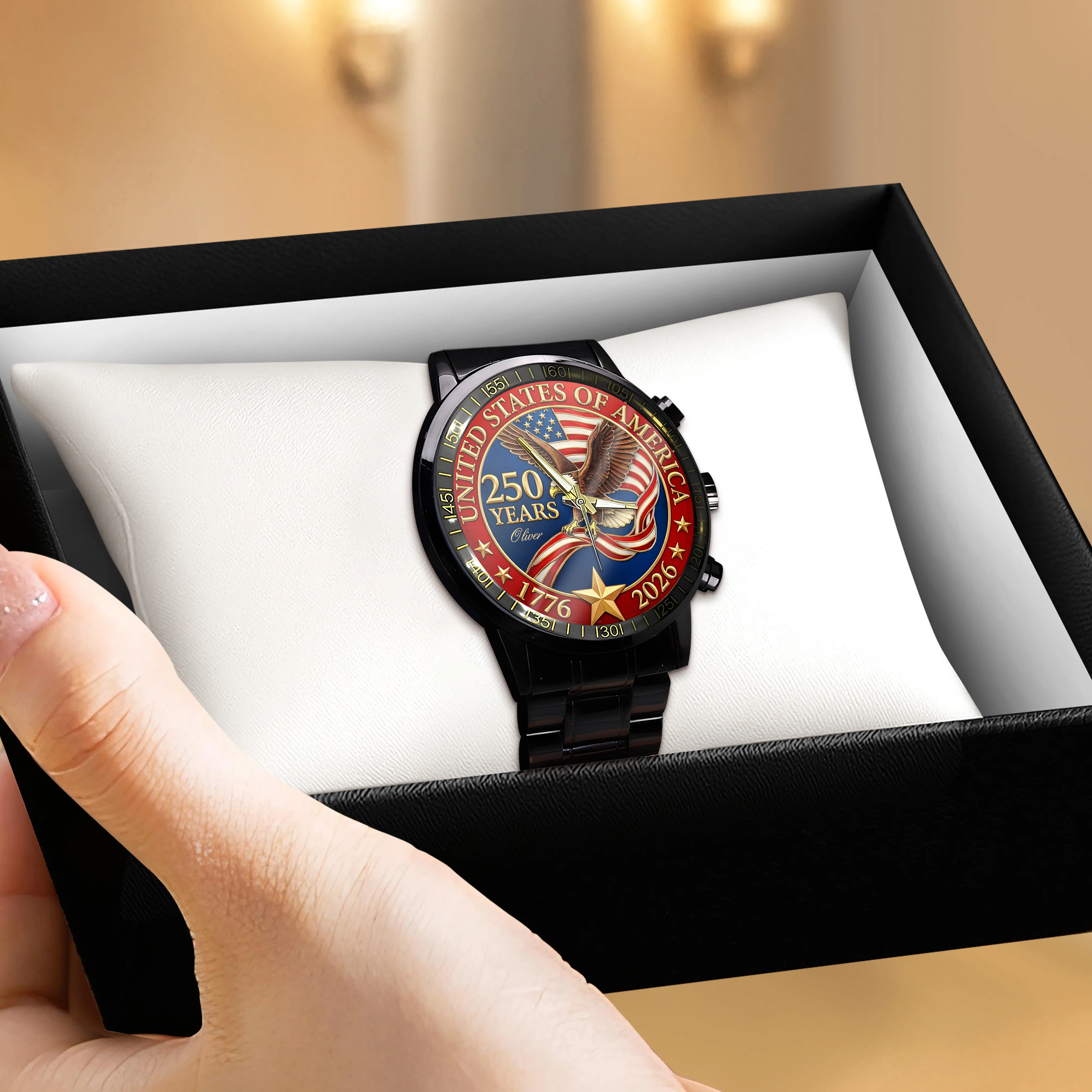 USA 250 Years Anniversary America Personalized Men's Wrist Watch HA75 920600 - Image 4