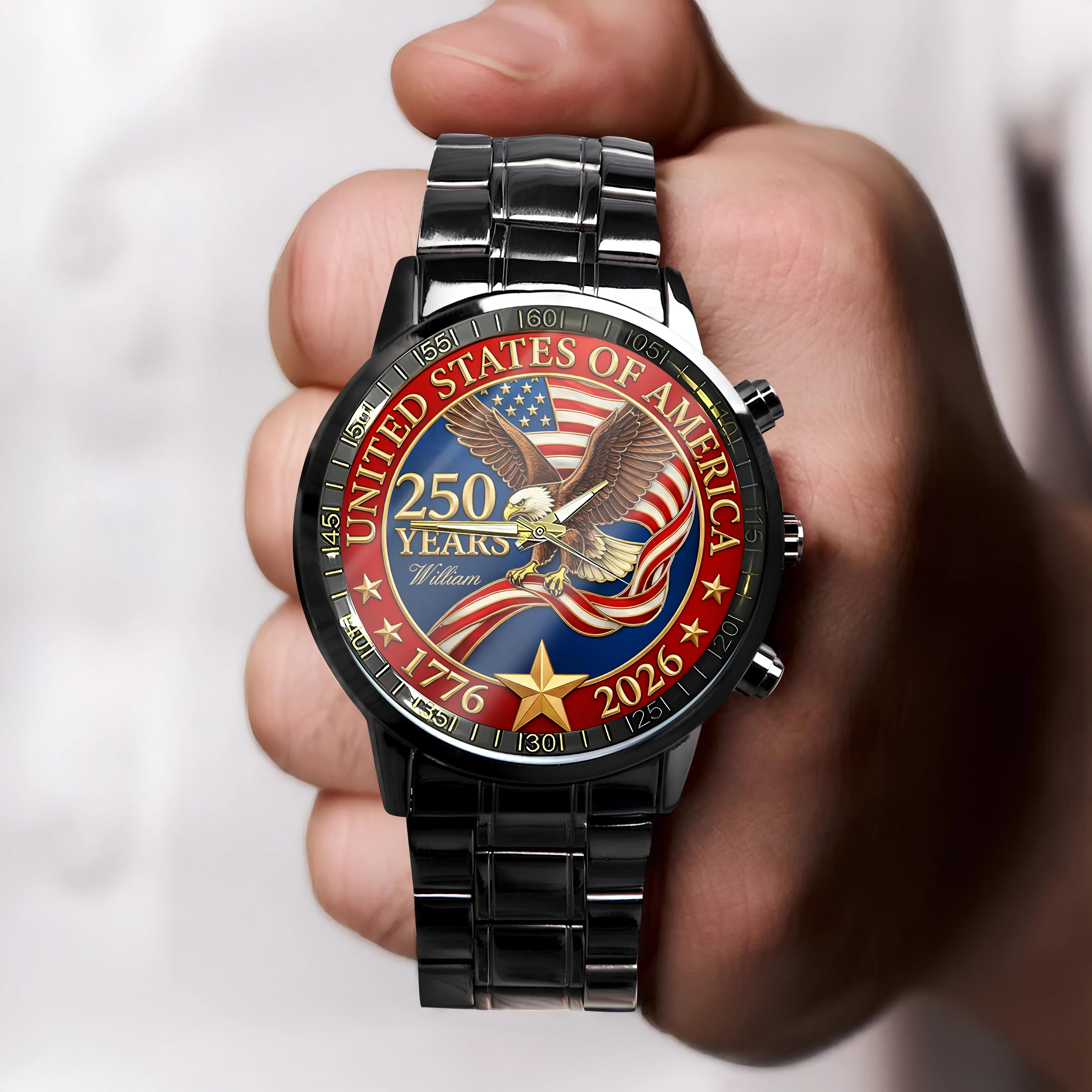 USA 250 Years Anniversary America Personalized Men's Wrist Watch HA75 920600 - Image 5