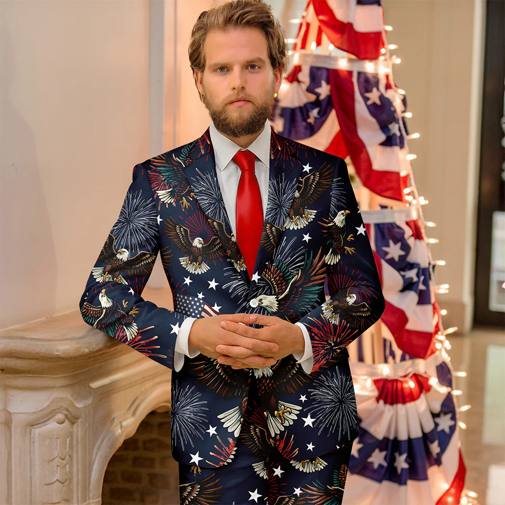 USA 250th Anniversary Eagle 1776-2026 Men's Suit HA75 920854 - Image 2