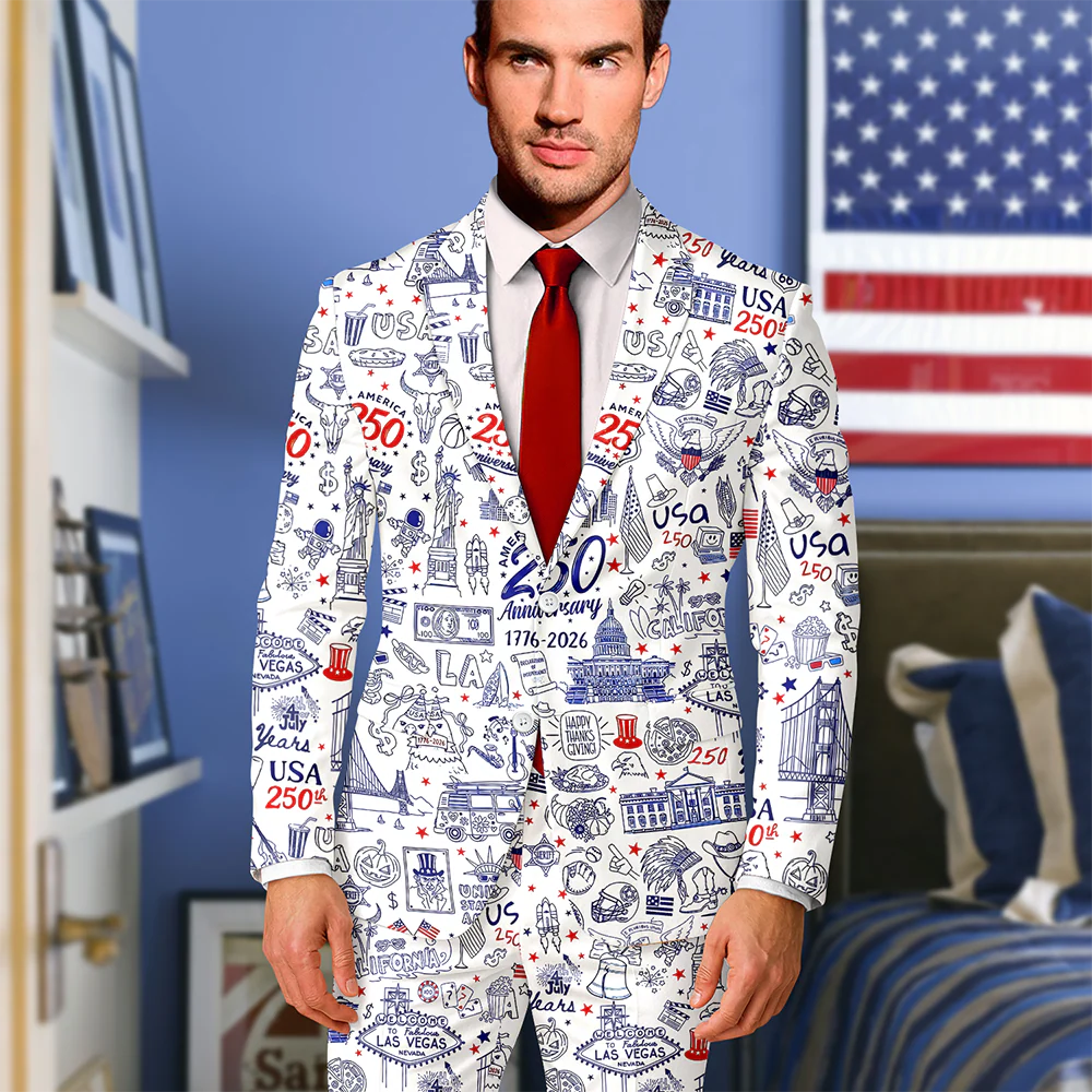 USA 250th Anniversary Patriotic Men's Suit HA75 920740 - Image 2