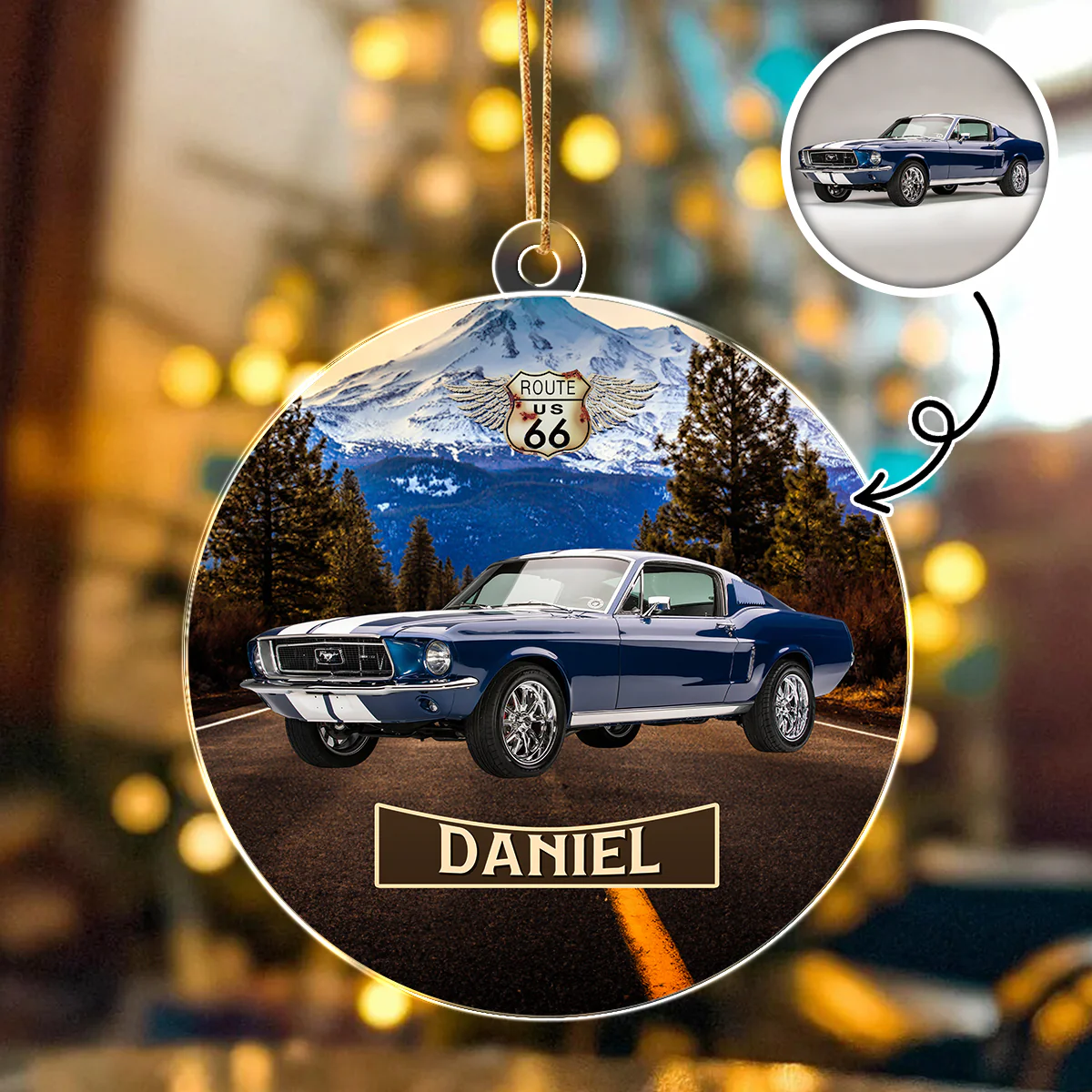 Vintage Route 66 - Personalized Car Photo Acrylic Ornament HA75 897254 - Image 5