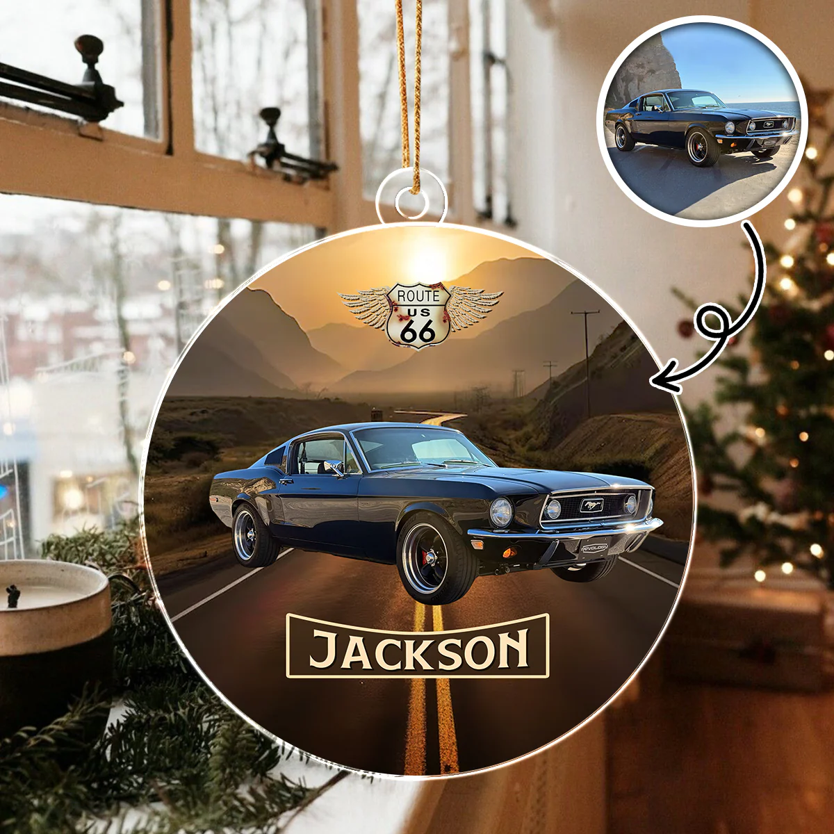 Vintage Route 66 - Personalized Car Photo Acrylic Ornament HA75 897254 - Image 8