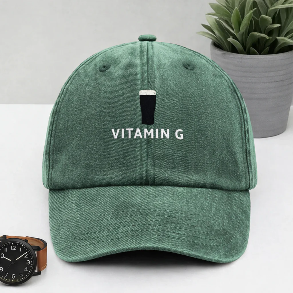 Vitamin G St. Patrick's Day Funny Frat Beer Drinking Embroidered Baseball Cap HA75 920552 - Image 3