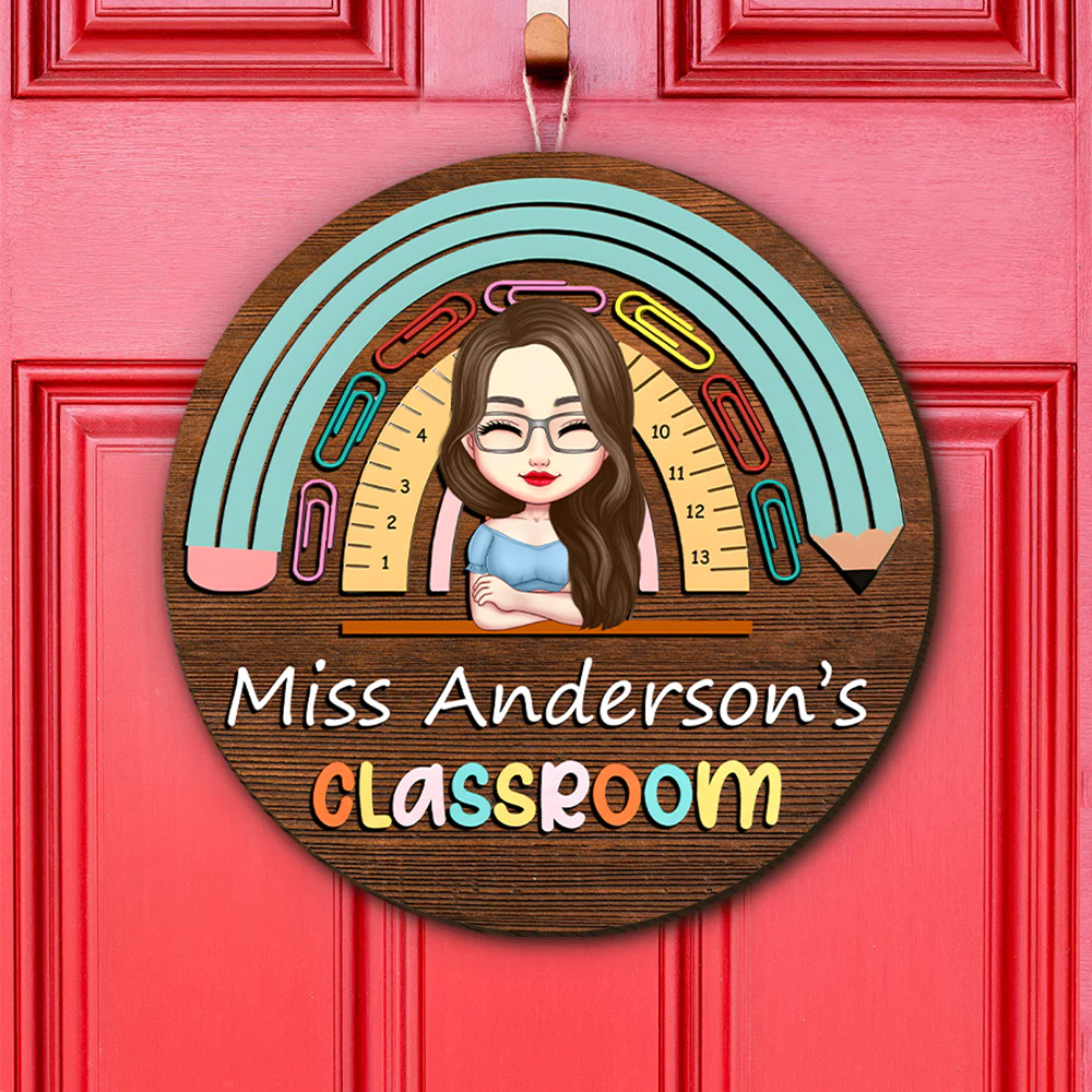 Welcome To My Classroom - Teacher Personalized Wood DoorSign Gift For Teacher HA75 892626 - Image 7