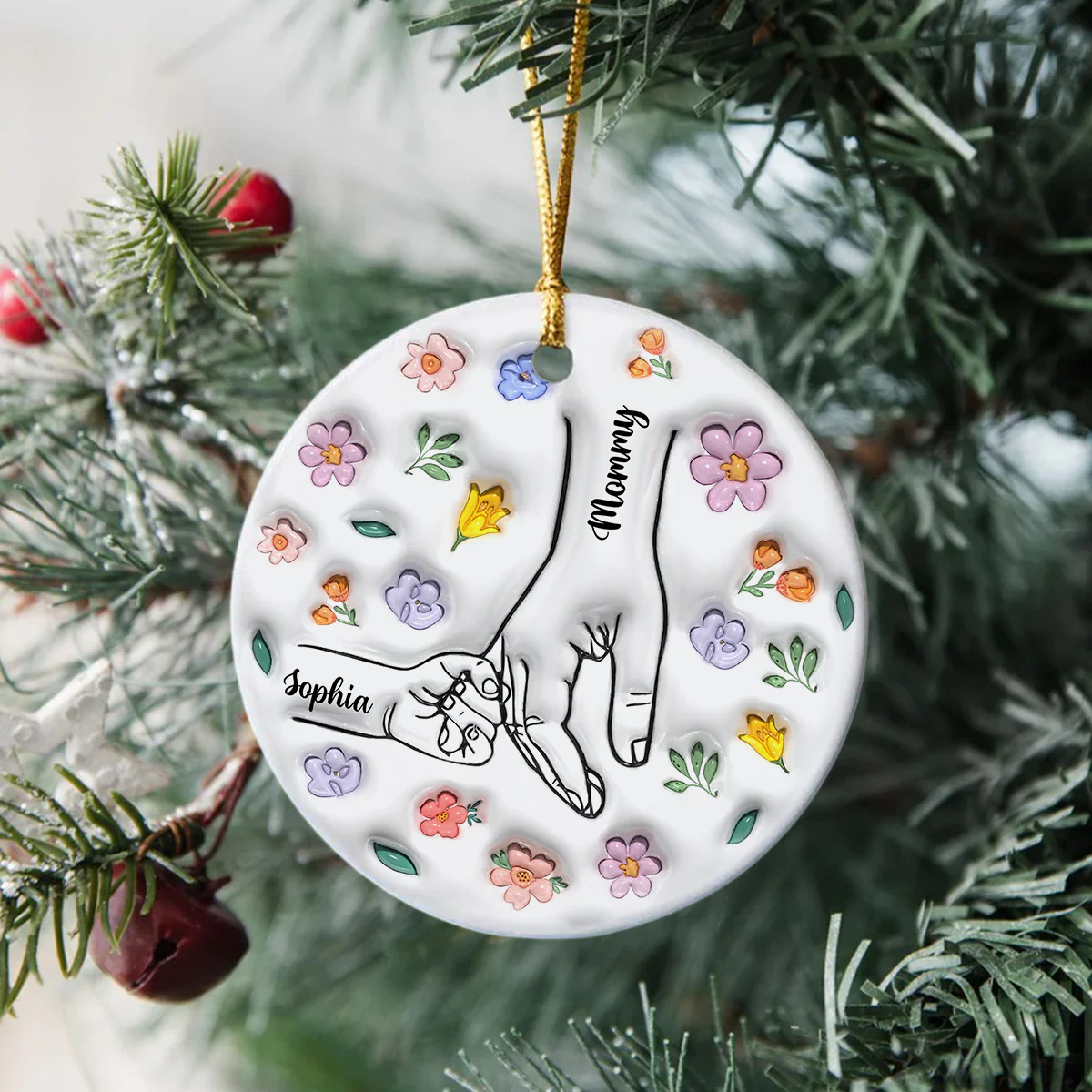 You Hold Hands Also Our Hearts Personalized 3D Inflated Effect Ceramic Ornament HA75 897818 - Image 6