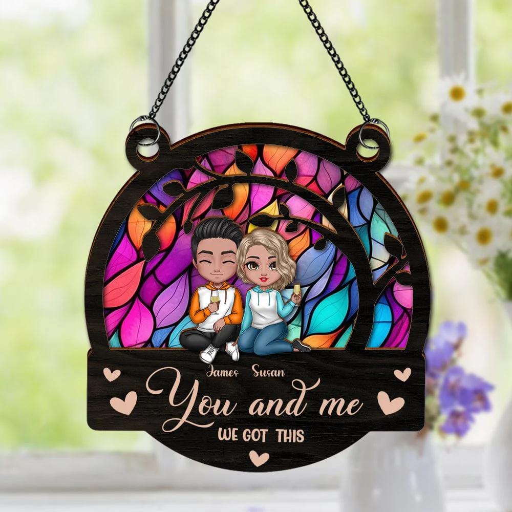 You & Me We Got This Couple Suncatcher Ornament Personalized Gift HA75 891400 - Image 4