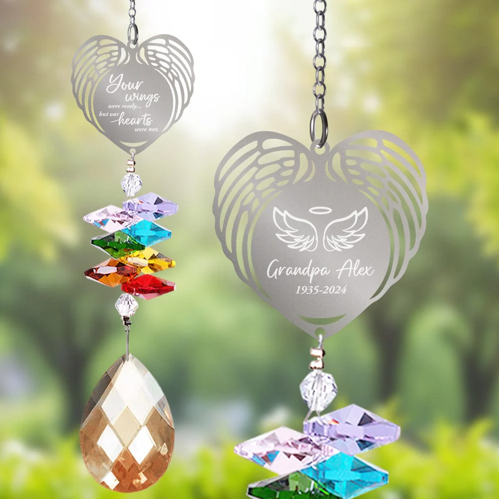 Your Wings Were Ready But My Heart Was Not Personalized Memorial Rainbow Suncatcher HA75 891518 - Image 4