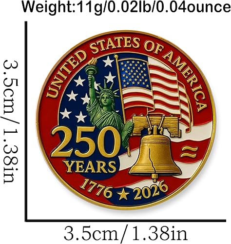 1776-2026 - 250th Anniversary United States of America Commemorative Challenge Coin LM32 897801 - Image 2