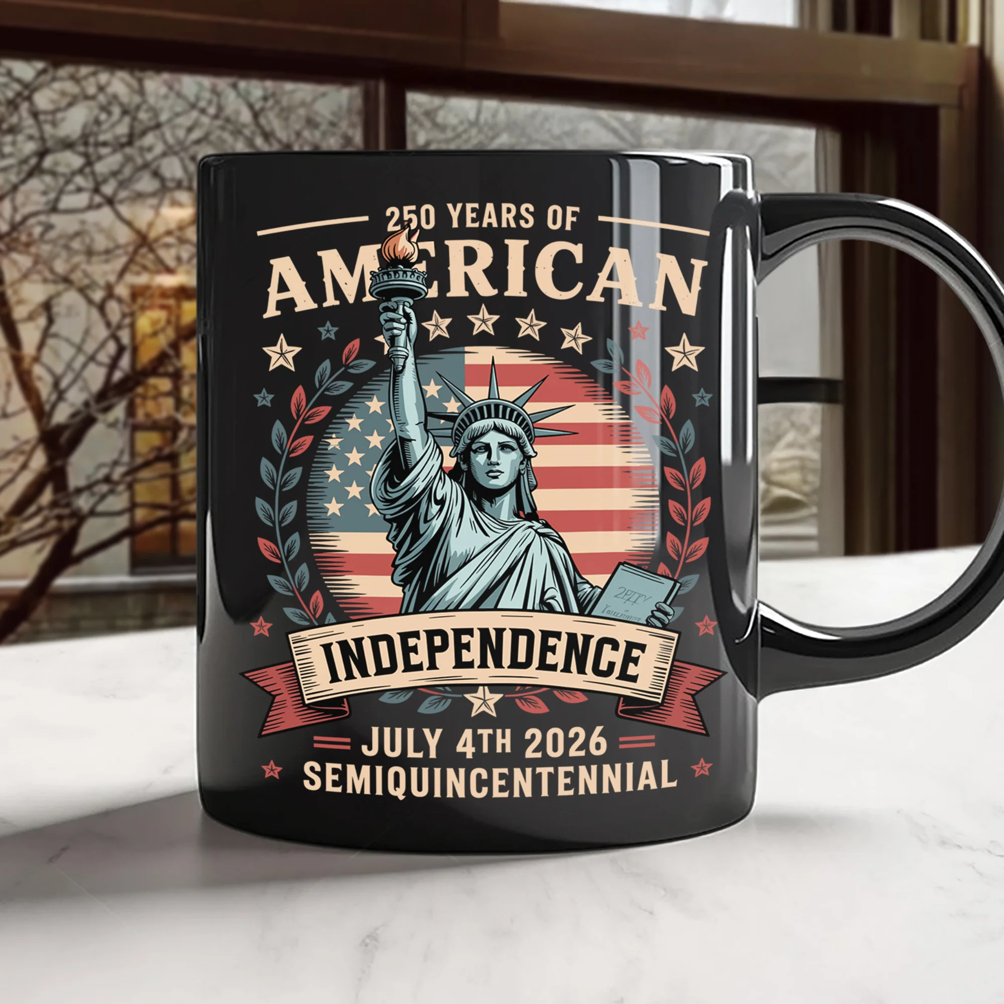 250 Year Of American Independence Black Mug LM32 895295 - Image 3