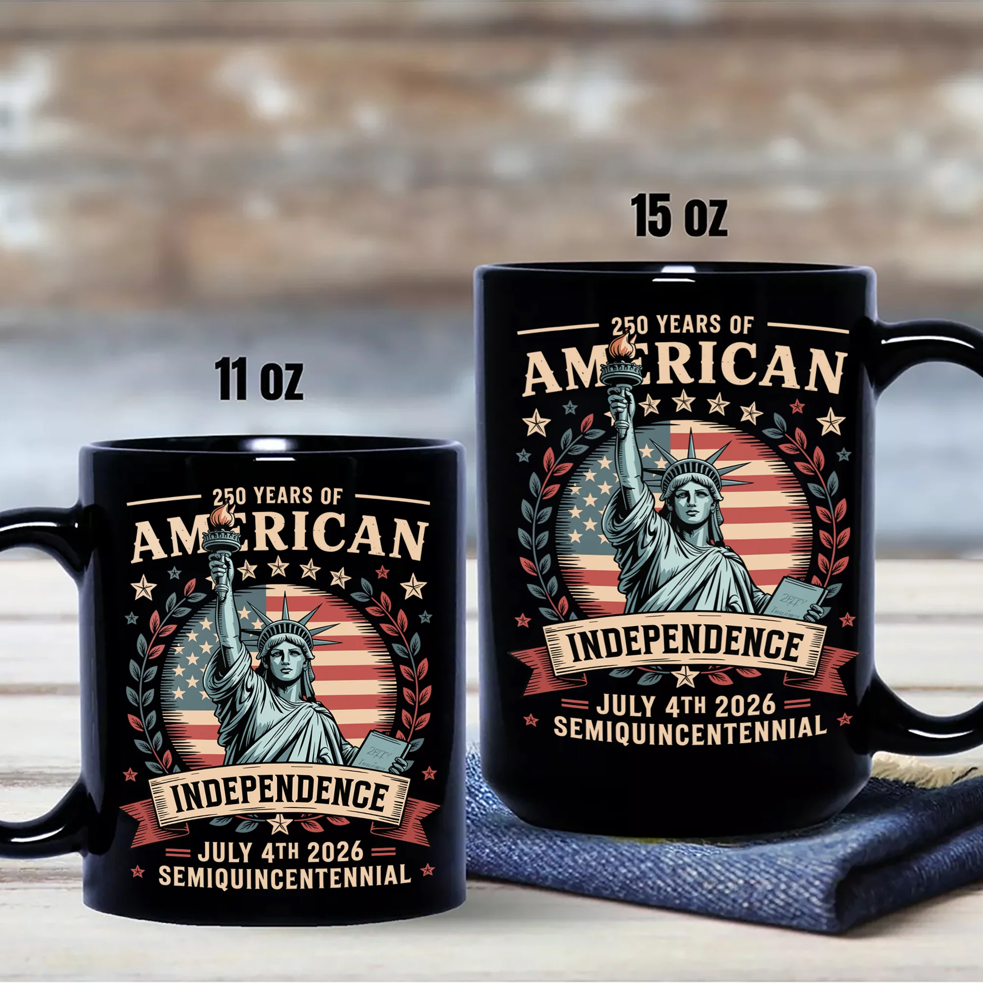 250 Year Of American Independence Black Mug LM32 895295 - Image 6