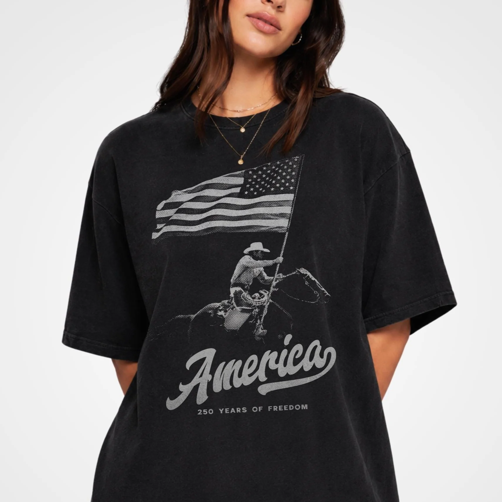 250 Years Of Freedom America Patriotic Cowboy Independence Comfort Shirt LM32 669213 - Image 3