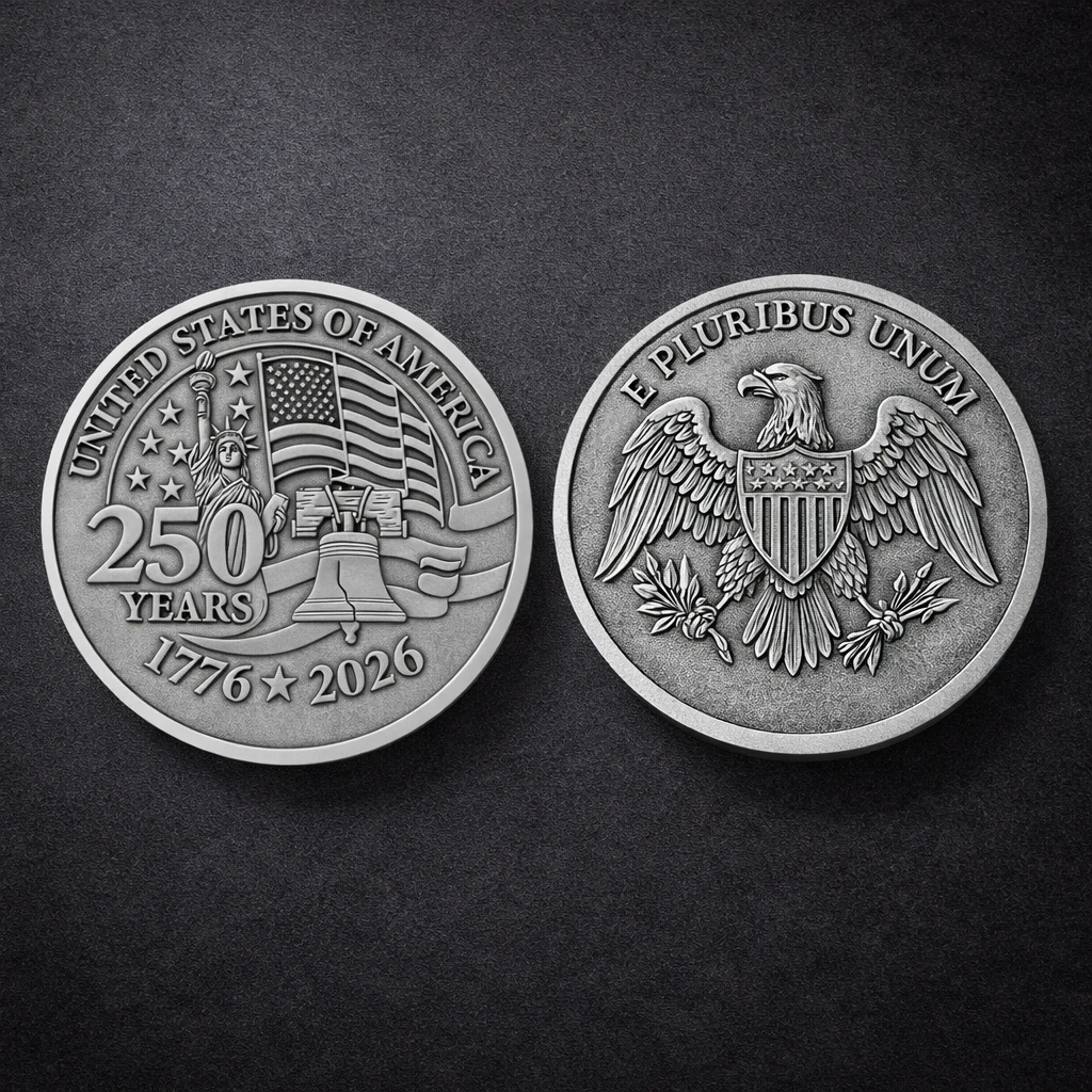250th Anniversary United States of America Political 1776-2026 USA Commemorative Coin LM32 897835 - Image 2