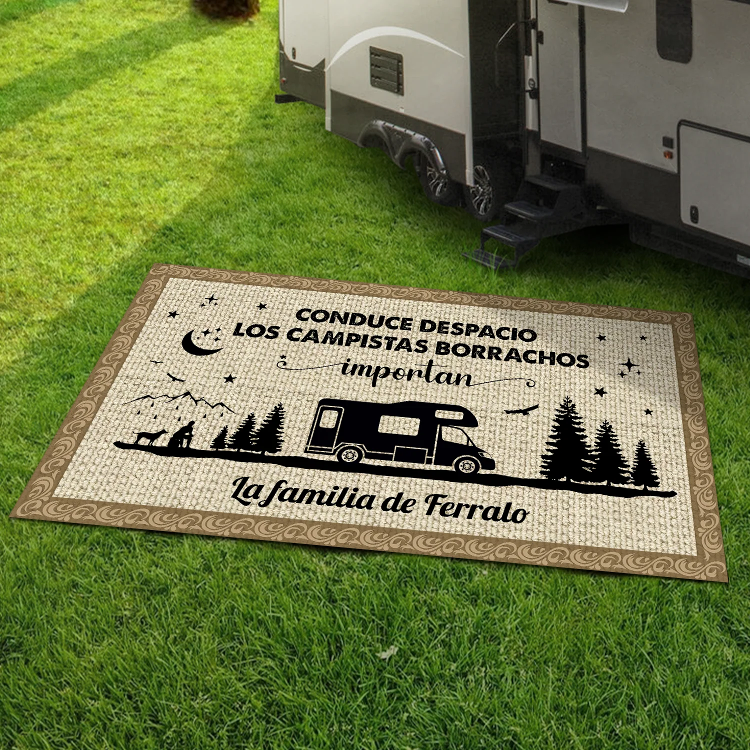Alfombra de Patio de Camping Campistas Felices, Tapete para Terraza LM32 895055 - Image 7
