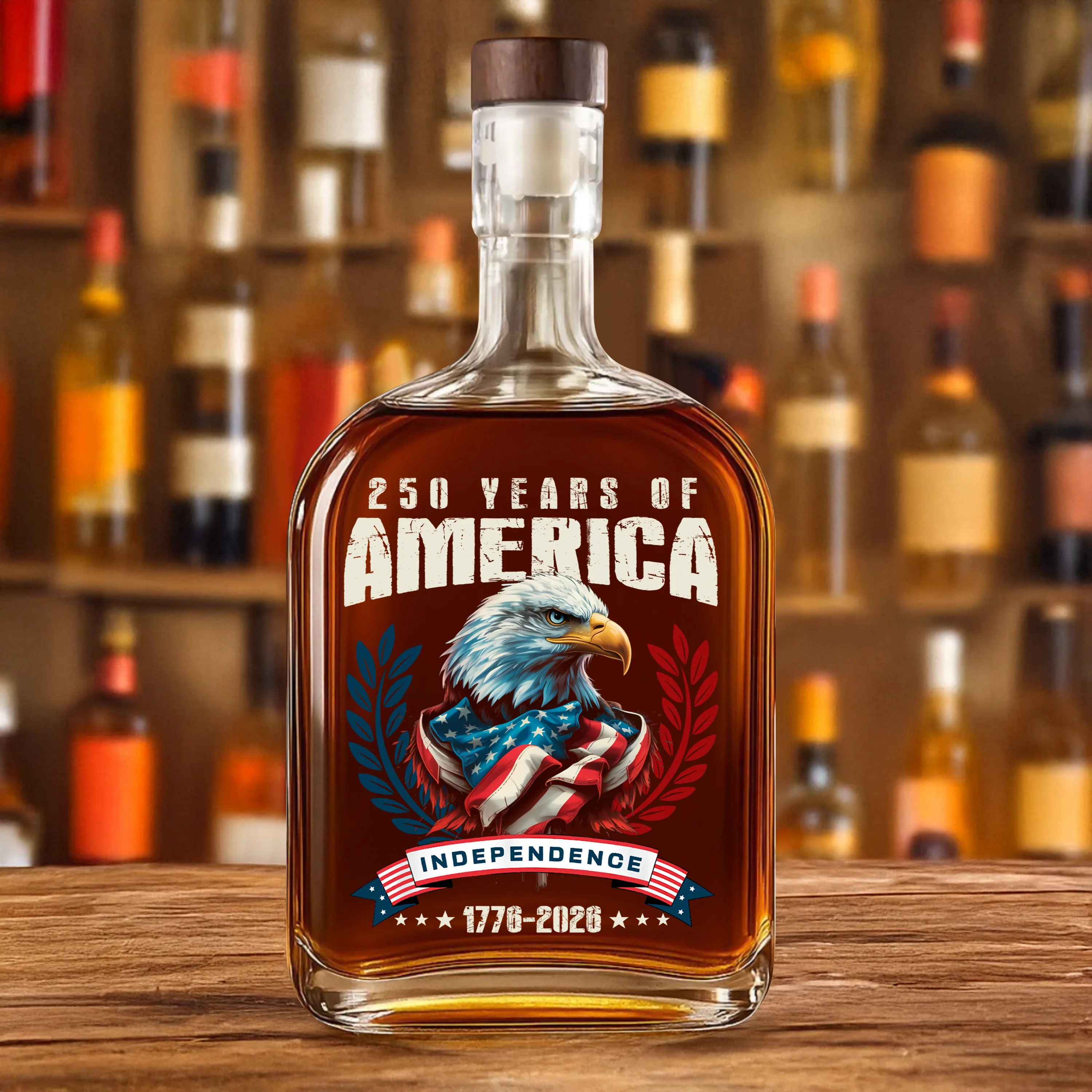 250 Years of America Eagle Independence Day Patriotic Whiskey Bottle LM32 895259 - Image 3