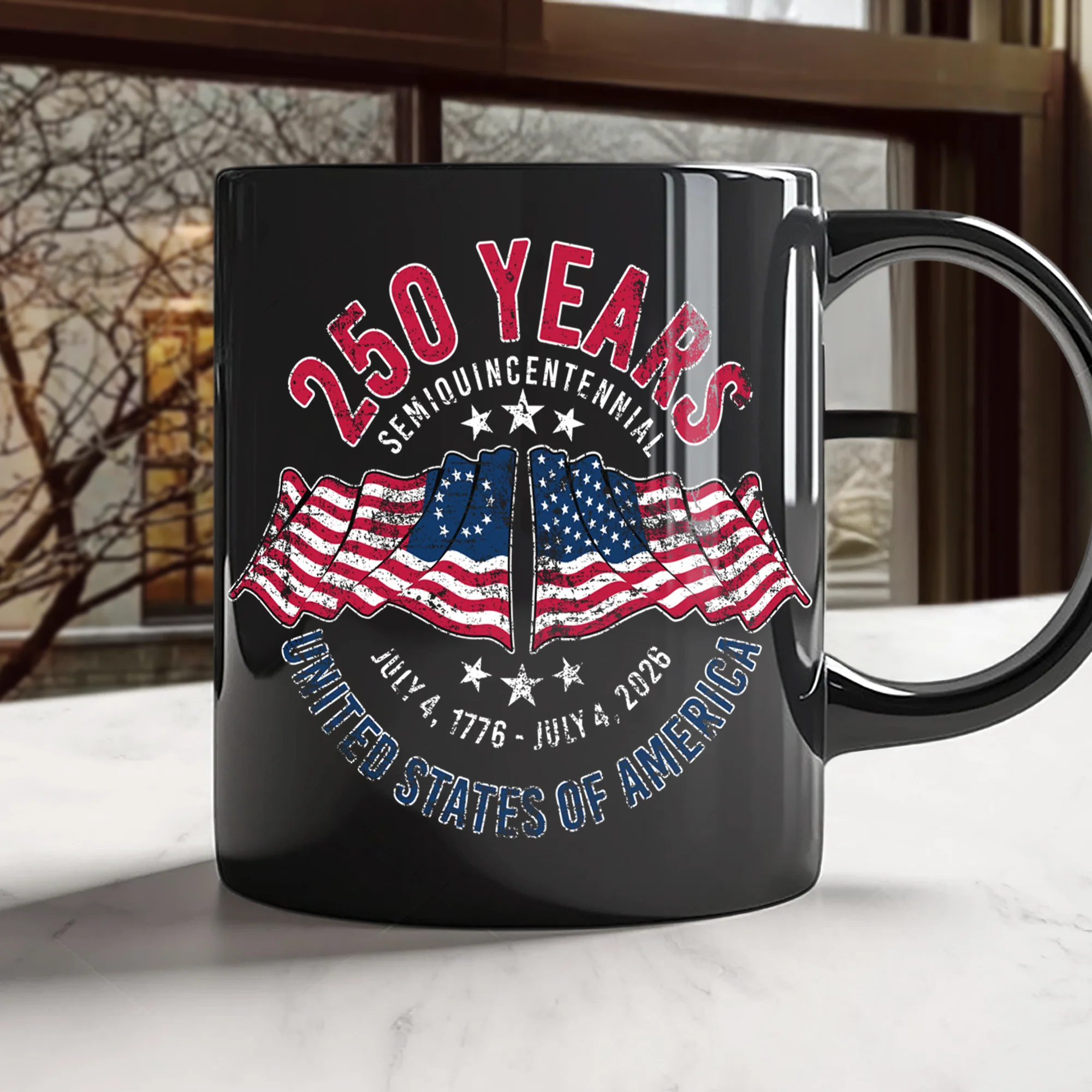 250 Years of America Semiquincentennial – Patriotic Gift 2026 Black Mug LM32 895265 - Image 4