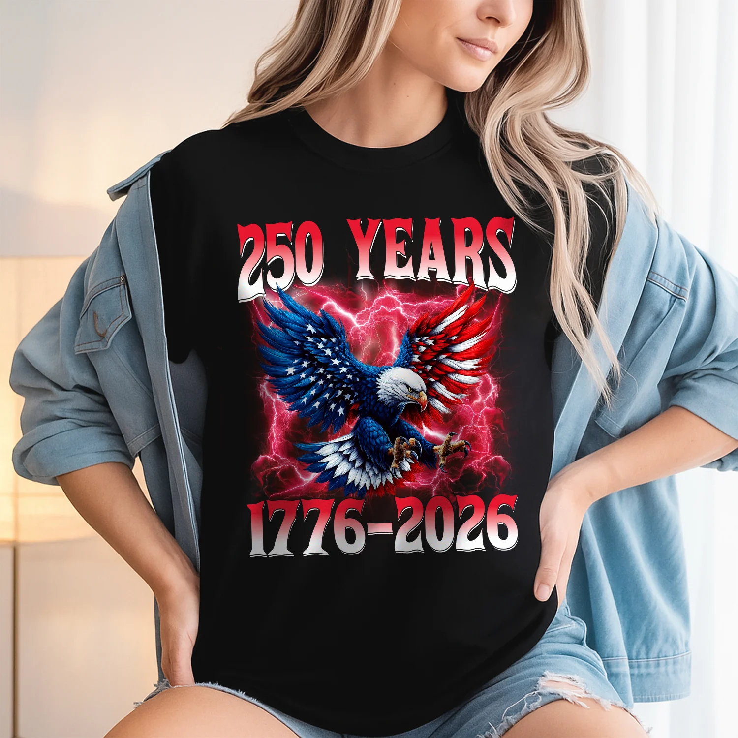 Personalized American Eagle Flag 250th America Anniversary - USA Independence Dark Shirt LM32 899081 - Image 3