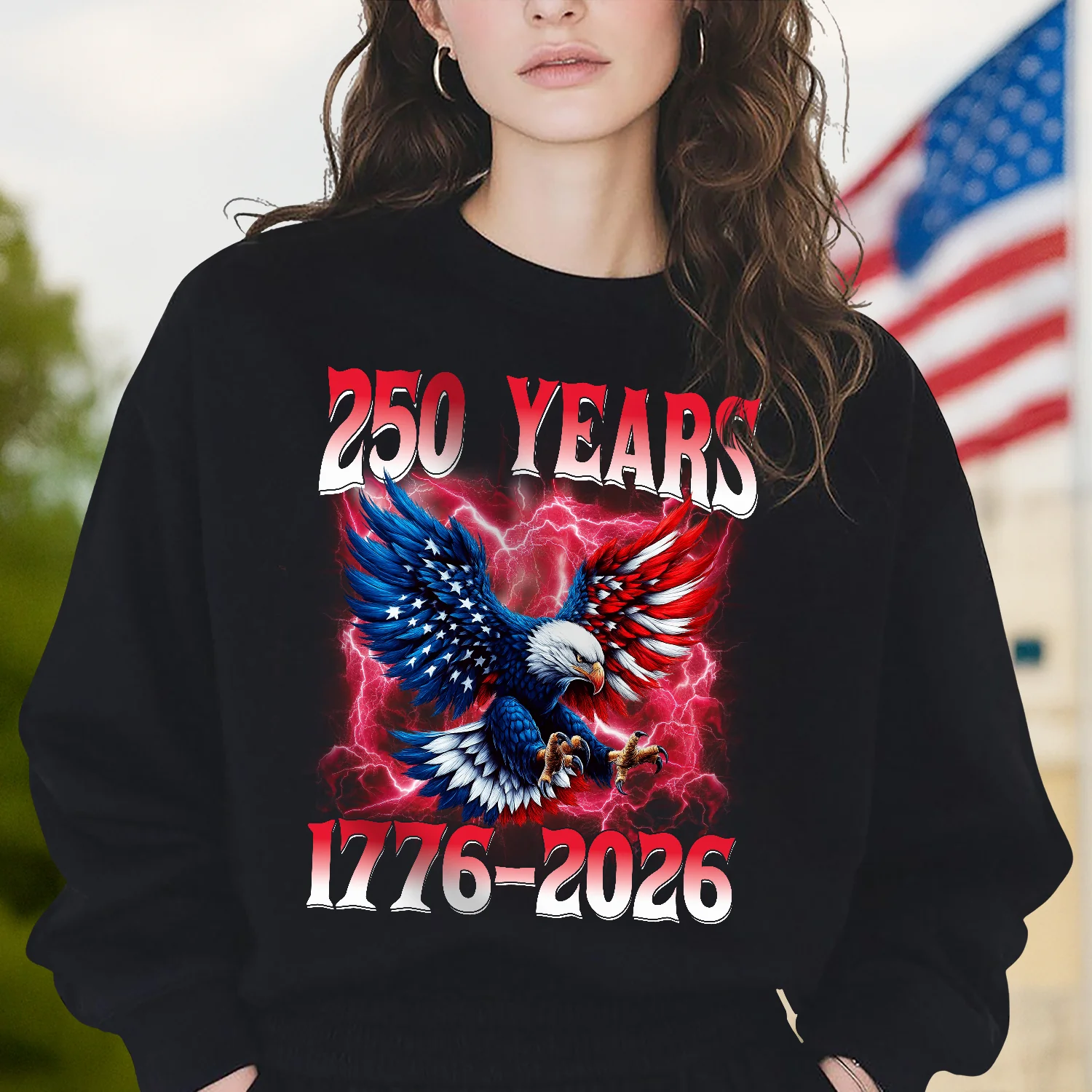 Personalized American Eagle Flag 250th America Anniversary - USA Independence Dark Shirt LM32 899081 - Image 4