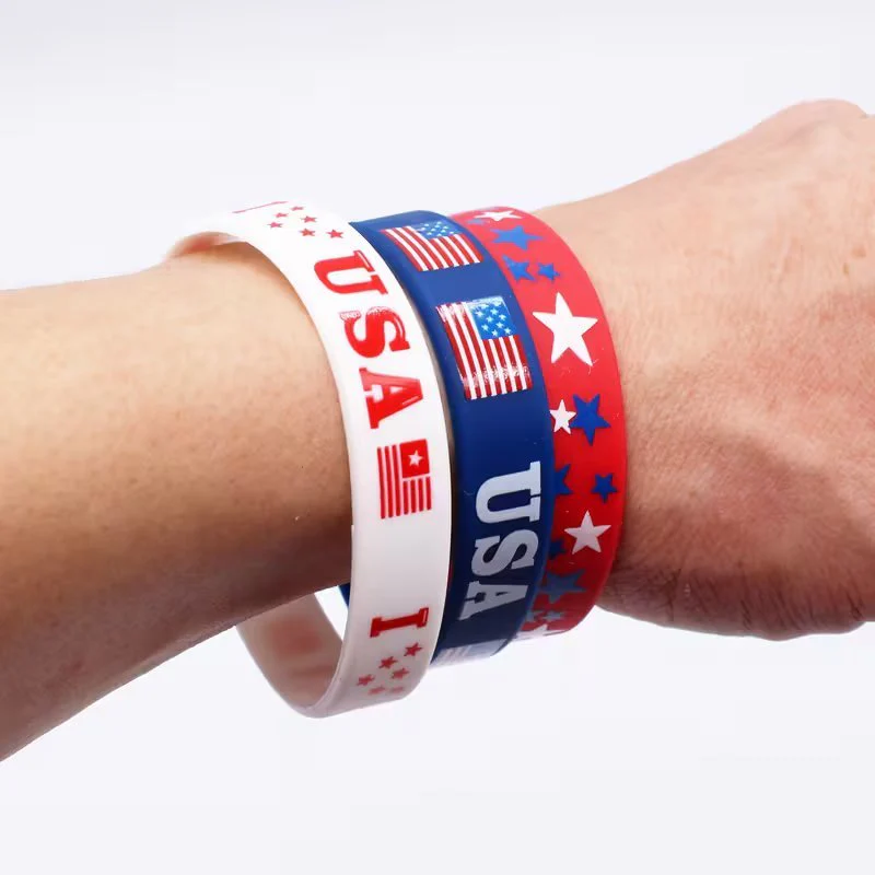 American Flag USA Laser Engraved Silicone Bracelet LM32 899735 - Image 6