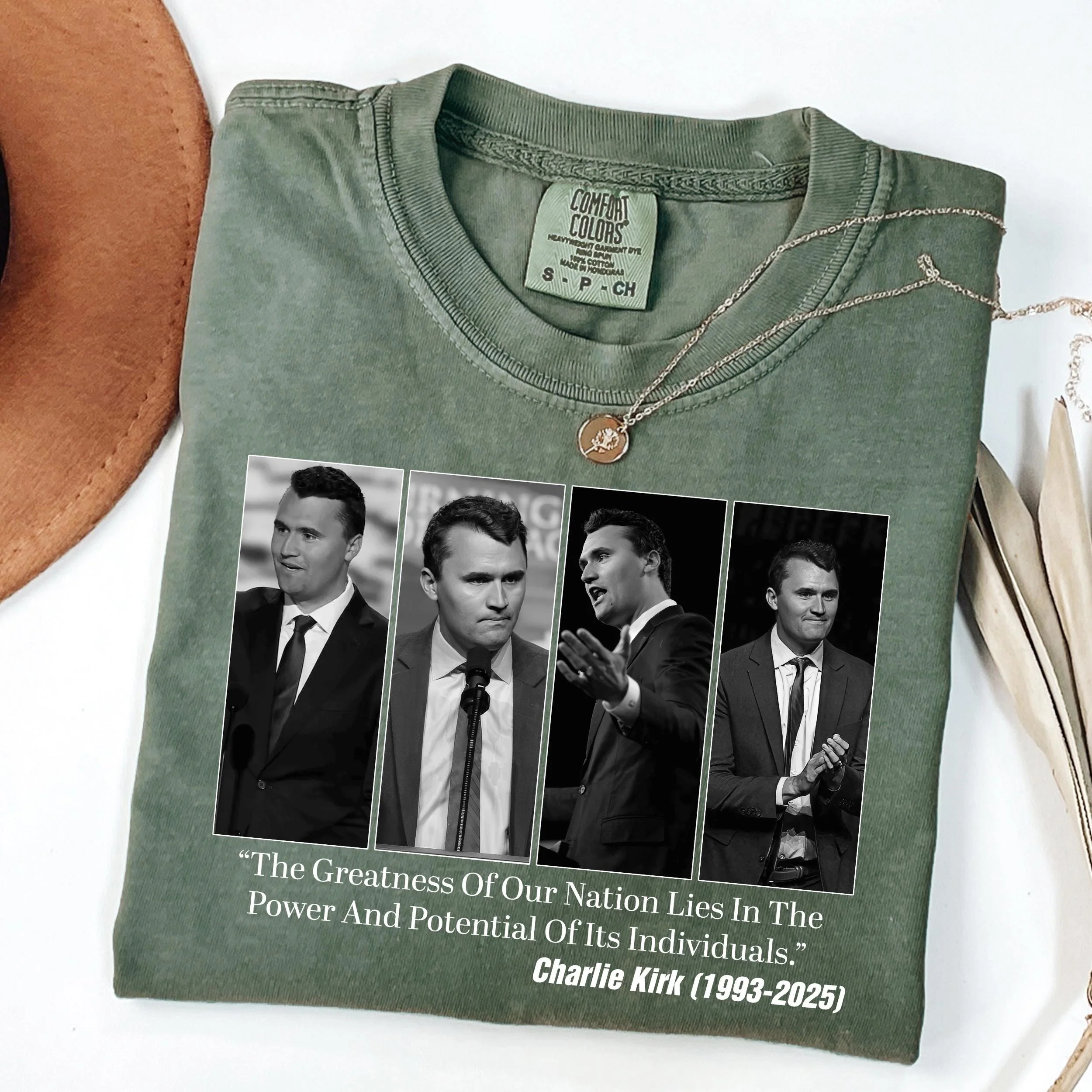 Charlie Kirk Conservative Patriot Memorial Dark Shirt LM32 65413 - Image 3