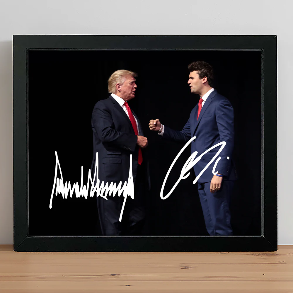 Charlie Kirk - Donald Trump Autographed Signed Picture Frame LM32 65505 - Image 4