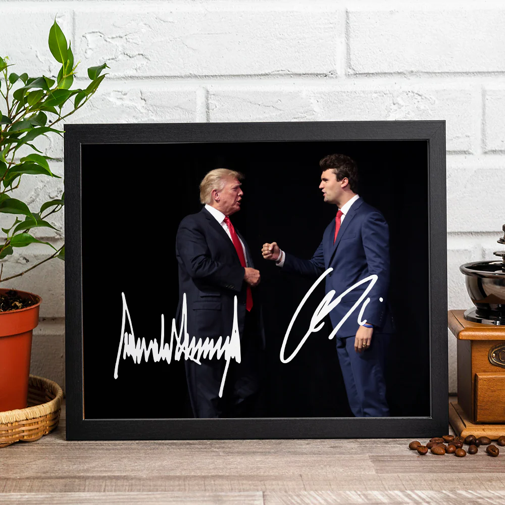 Charlie Kirk - Donald Trump Autographed Signed Picture Frame LM32 65505 - Image 5